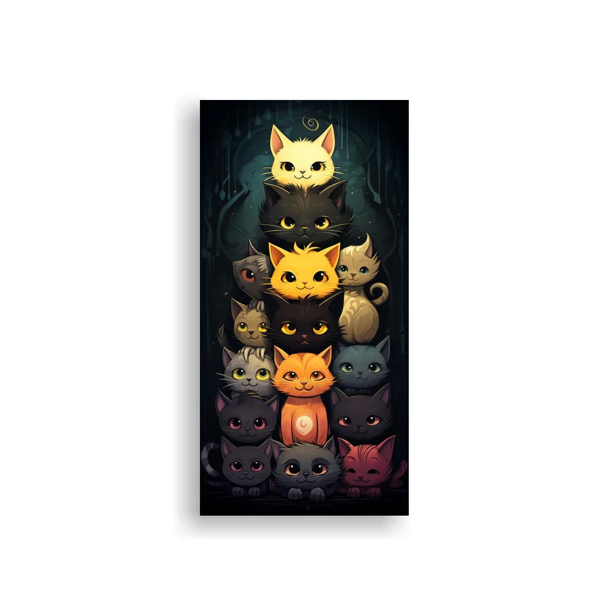 Cuadro torre de gatos con collar y placa — imagen principal