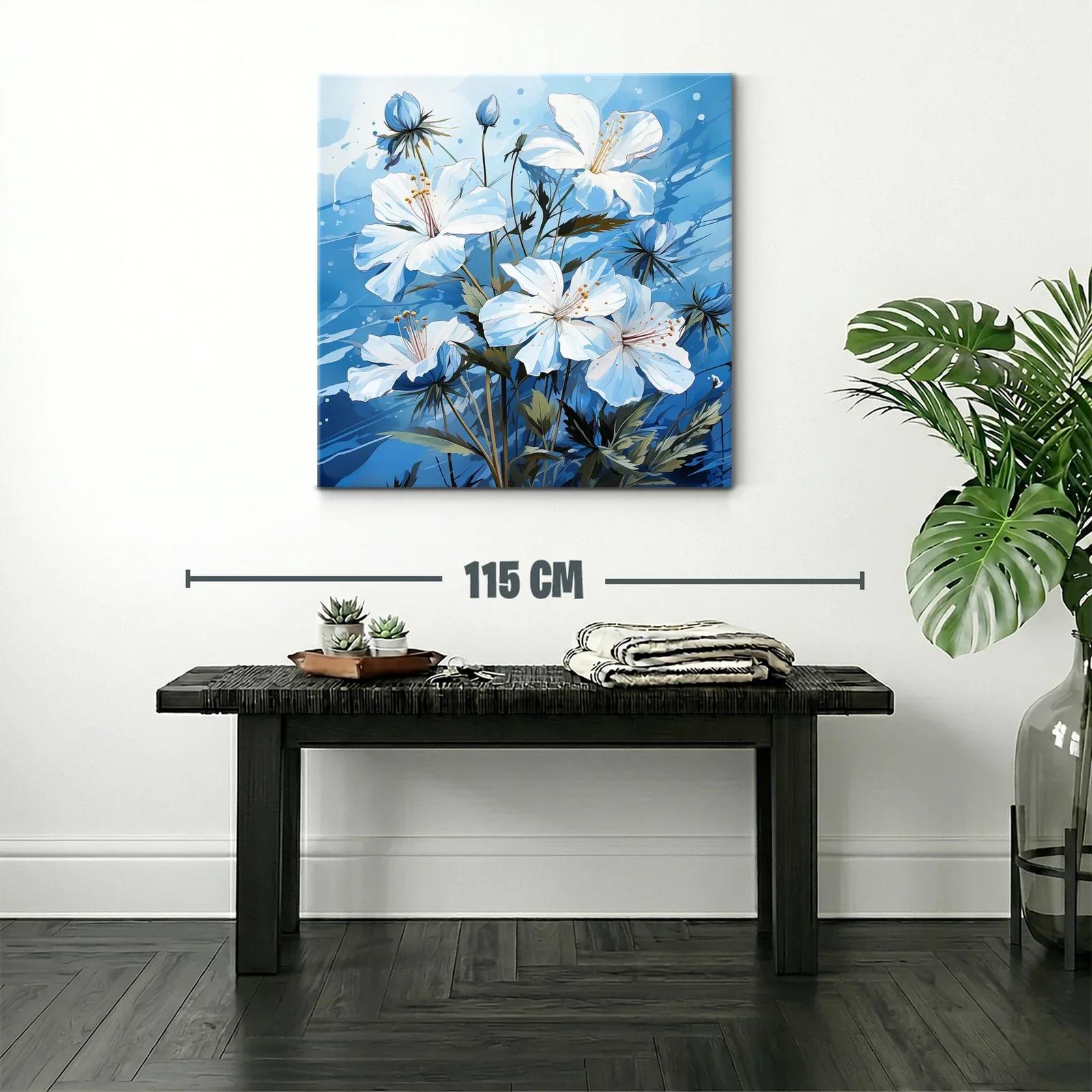 Elegancia floral en tonos frescos y azules vibrantes — miniatura 2