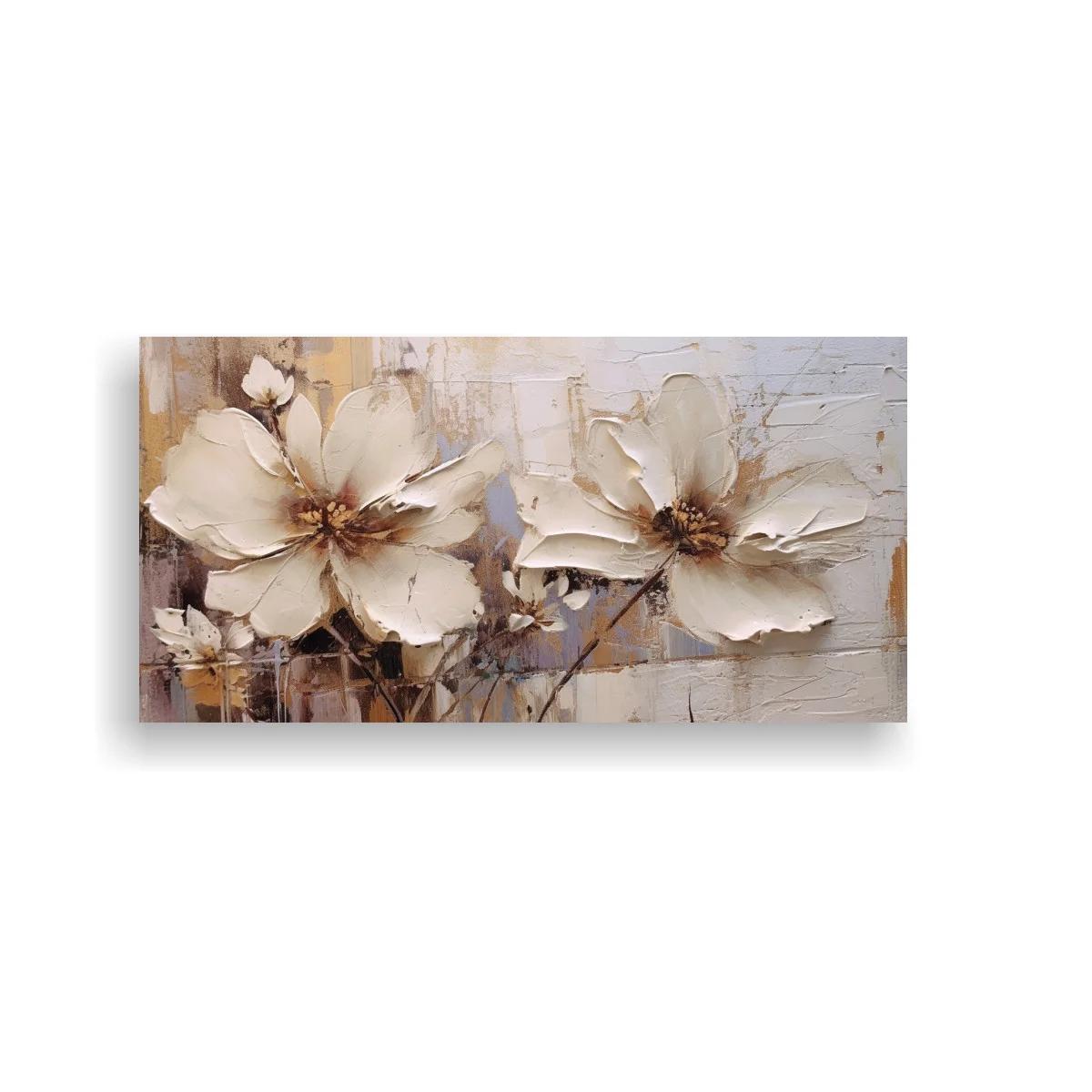 Cuadro magnolias blancas con fondo texturizado
