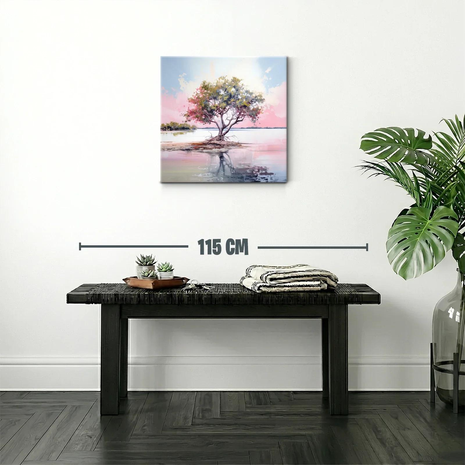 Árbol solitario en aguas tranquilas al atardecer — miniatura 2