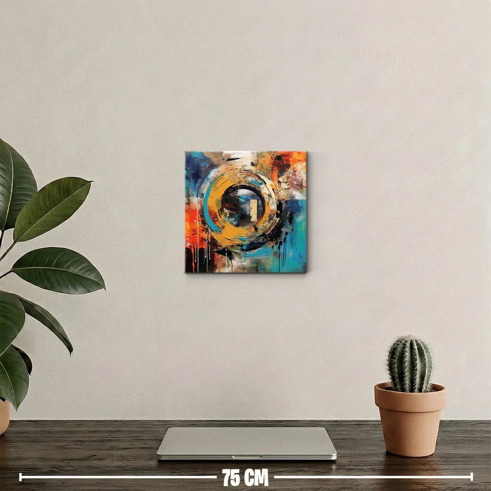 Cuadro abstracto con formas circulares y vibrantes colores — miniatura 2