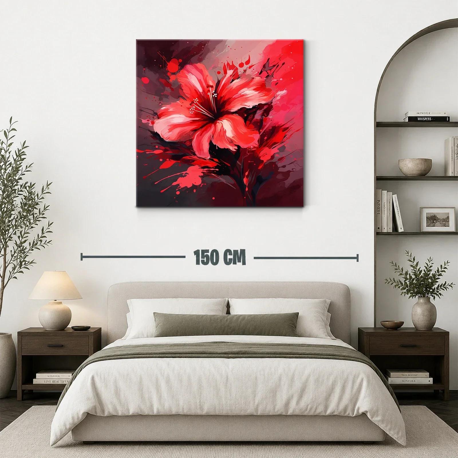 Flor vibrante en tonos rojos y negros vivo — miniatura 3