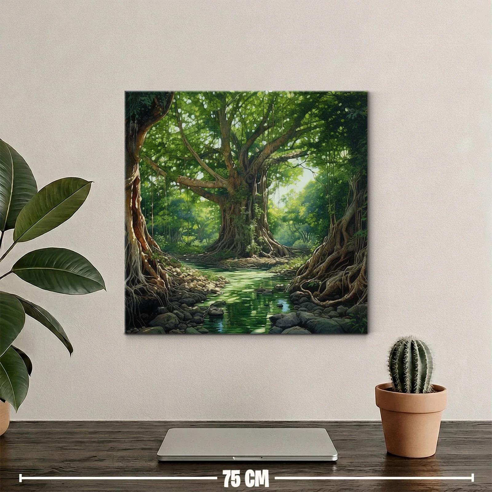Bosque místico de árboles milenarios y río sereno — miniatura 2