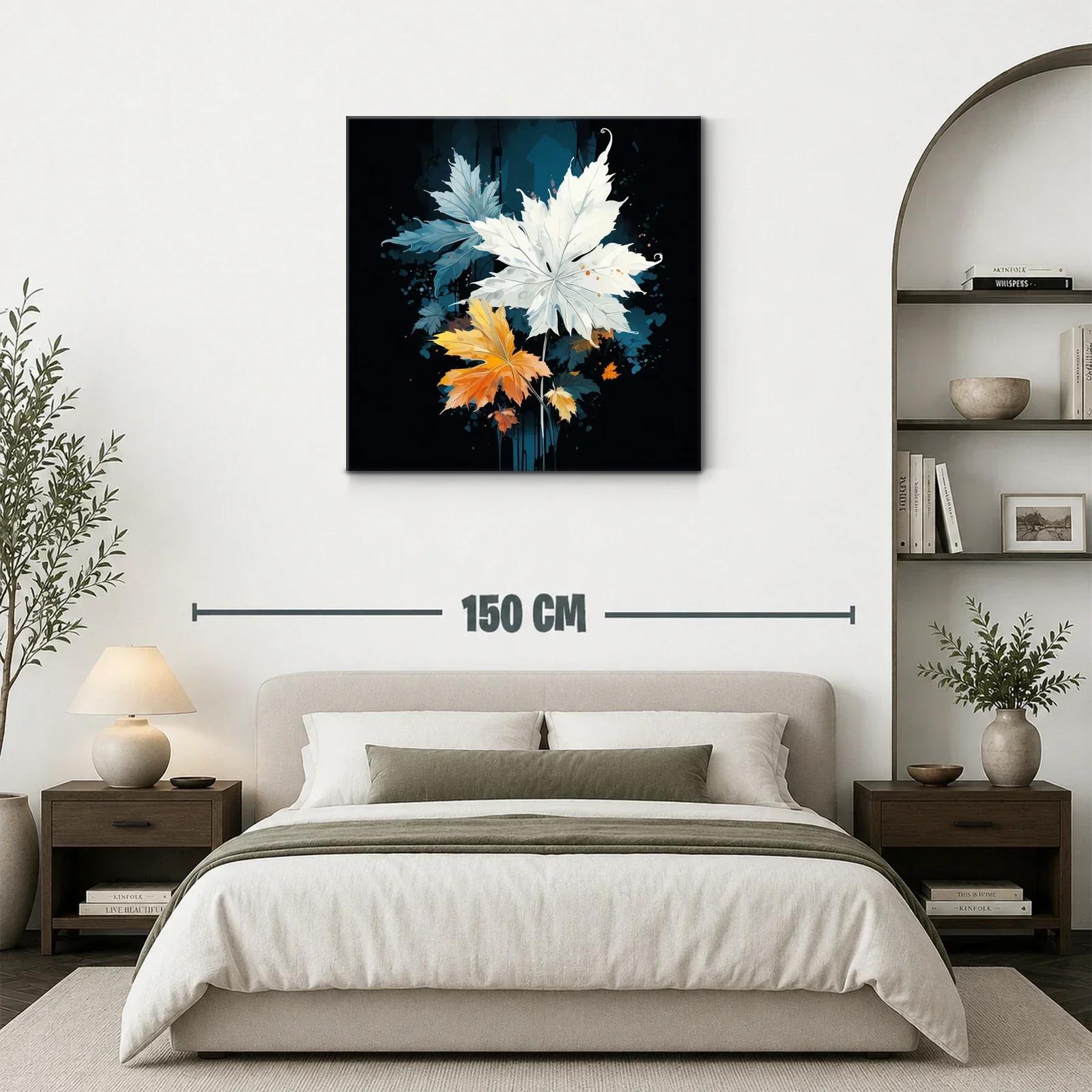 Composición artística de hojas en tonos blanco y naranja — miniatura 3