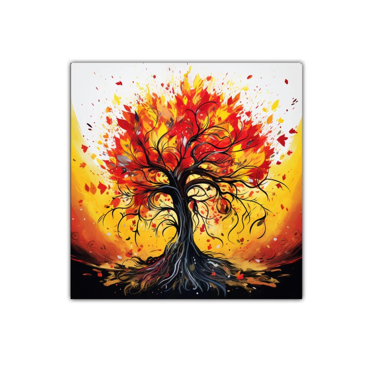 Árbol vibrante con tonalidades cálidas y energía dinámica — imagen principal