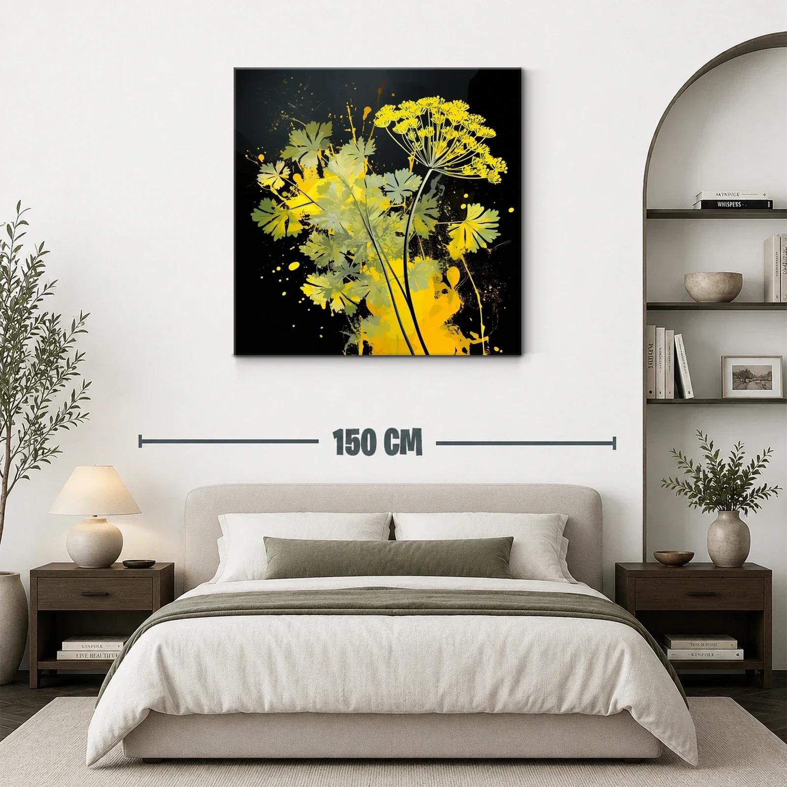 Flores amarillas vibrantes sobre fondo oscuro moderno — miniatura 3