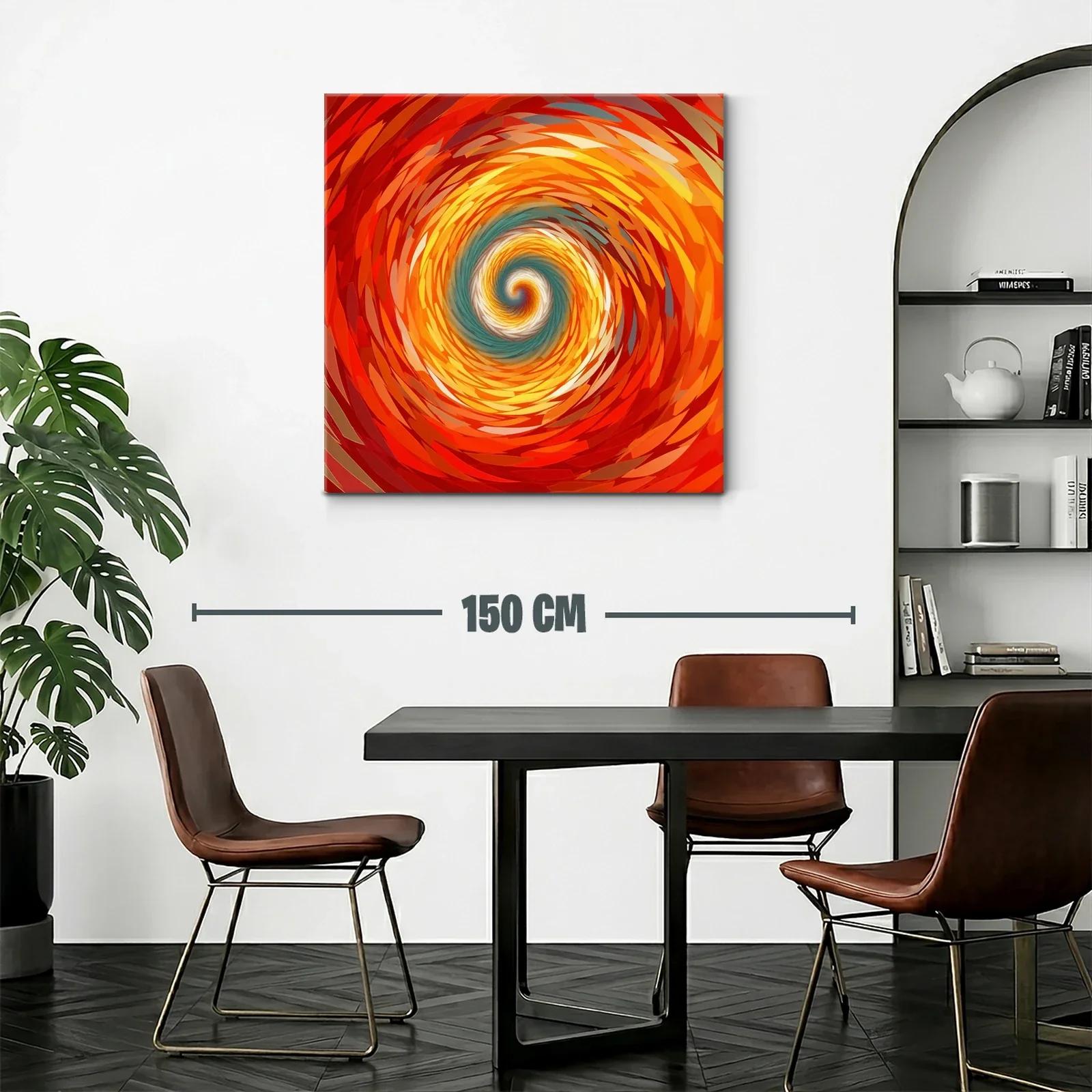 Cuadro abstracto espiral en tonos cálidos y contrastes suaves — miniatura 2