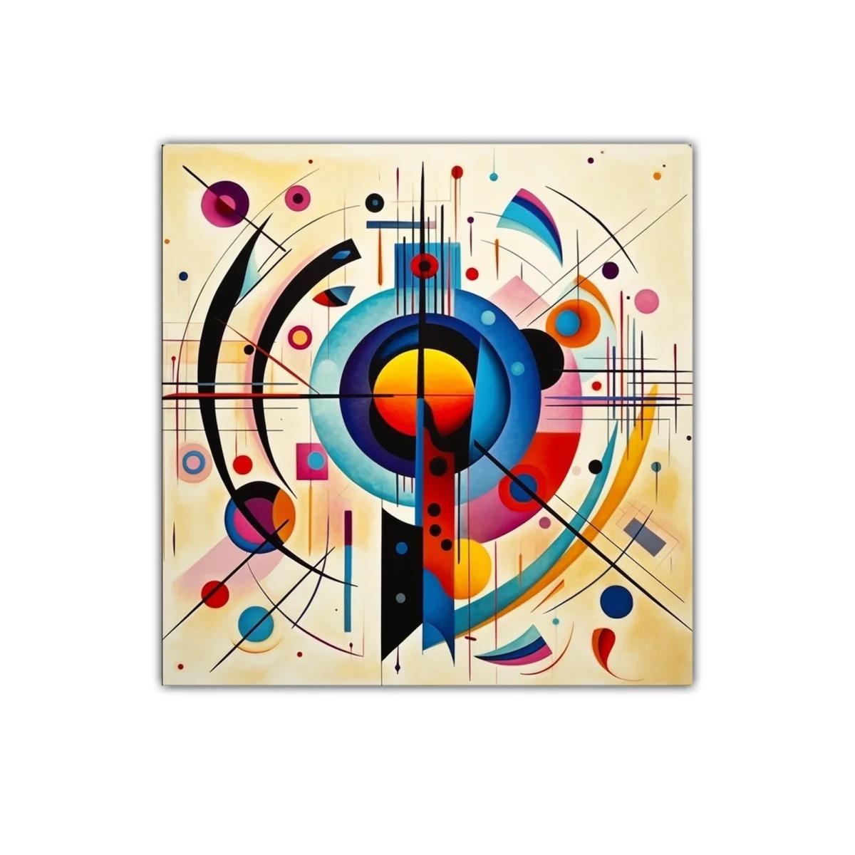 Cuadro abstracto con formas geométricas y colores vibrantes — imagen principal