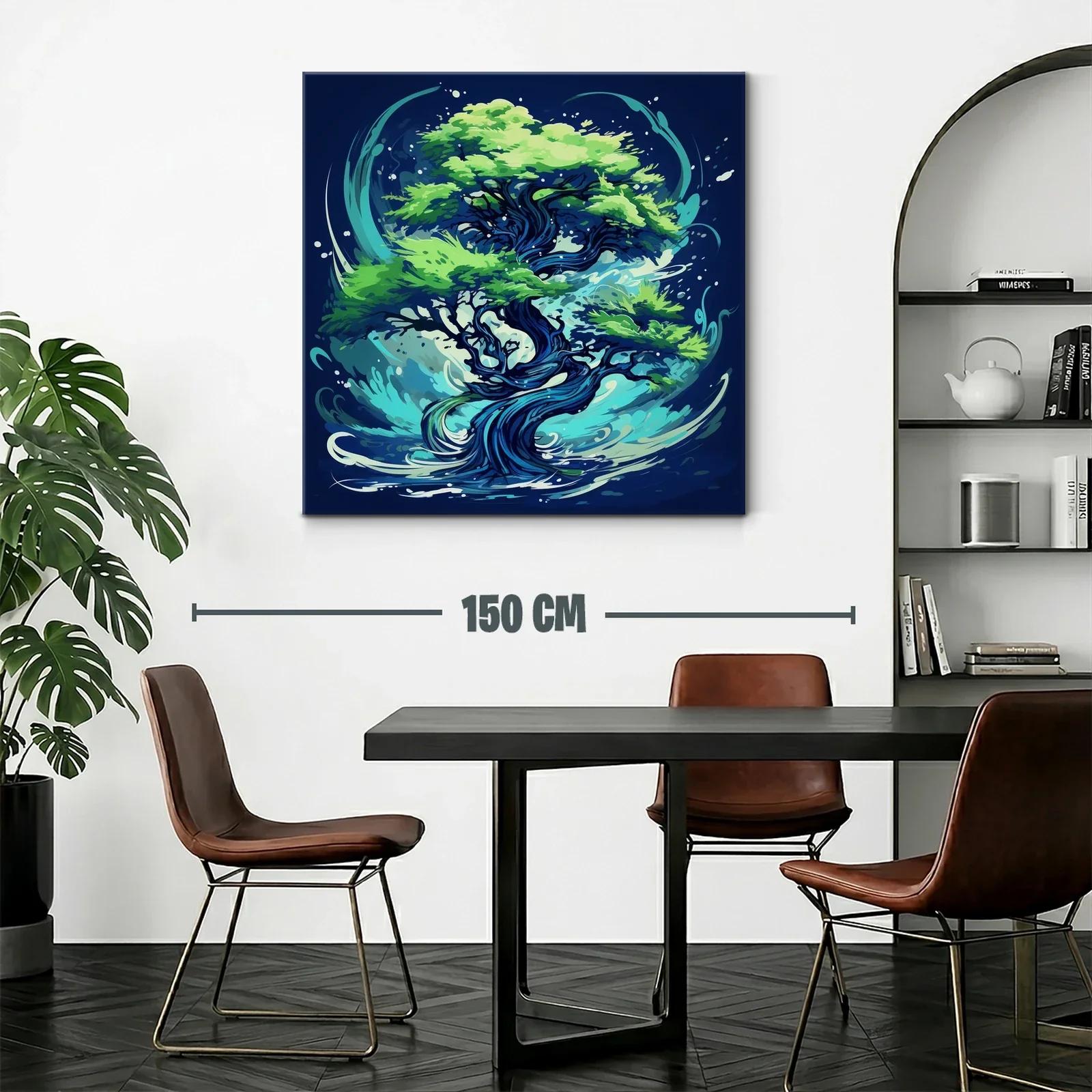 Árbol vibrante en movimiento con tonos verdes y azules — miniatura 2