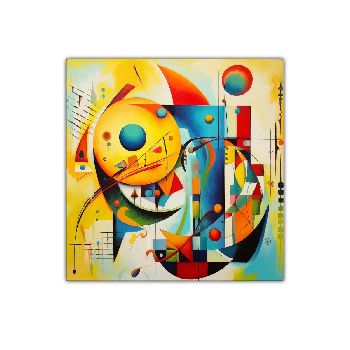 Cuadro abstracto vibrante con formas y colores intensos — miniatura 1