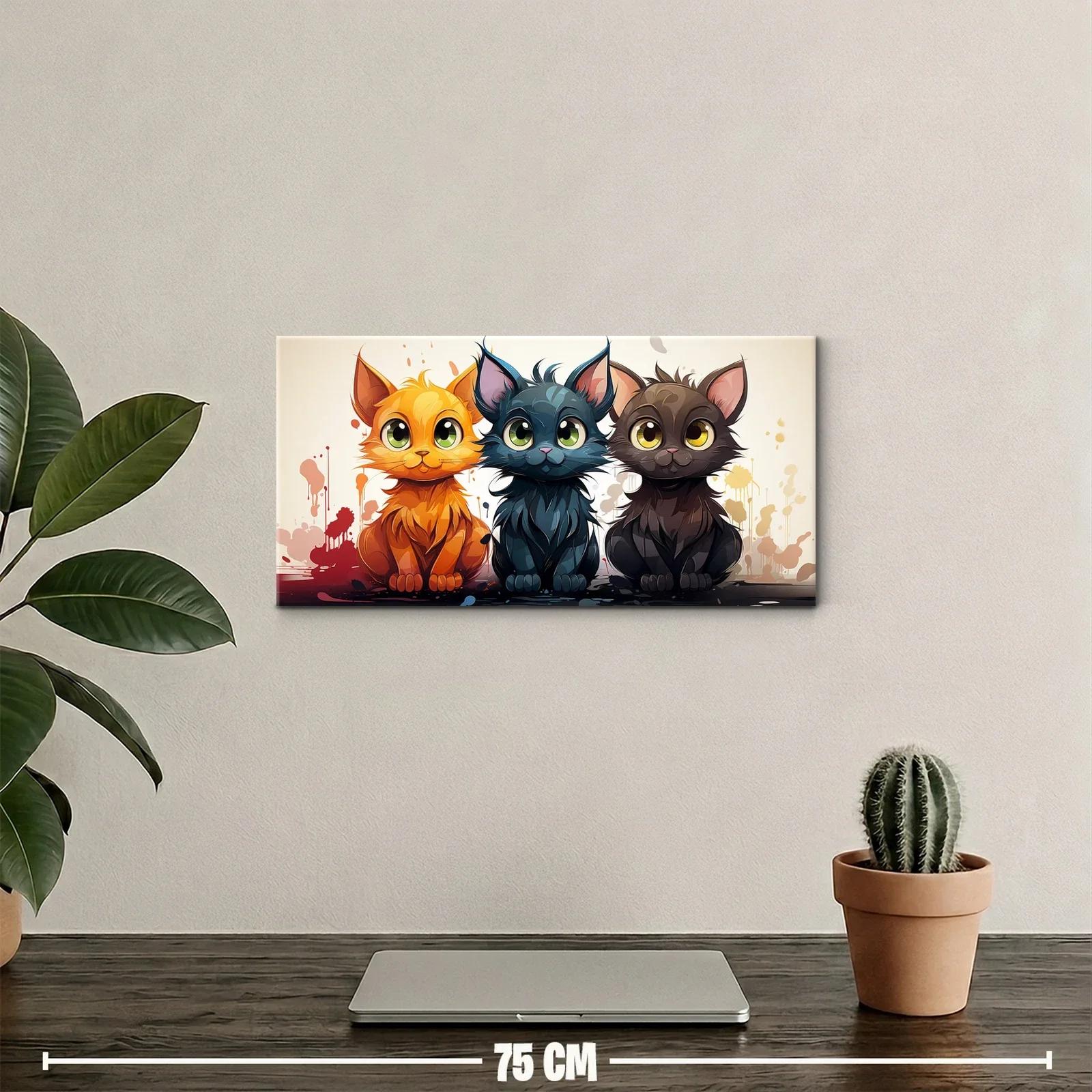 Cuadro tres gatitos con colas enrolladas — miniatura 2