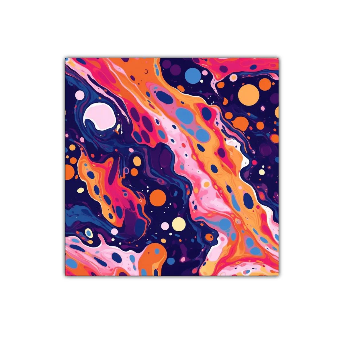 Cuadro abstracto con explosión de colores vibrantes