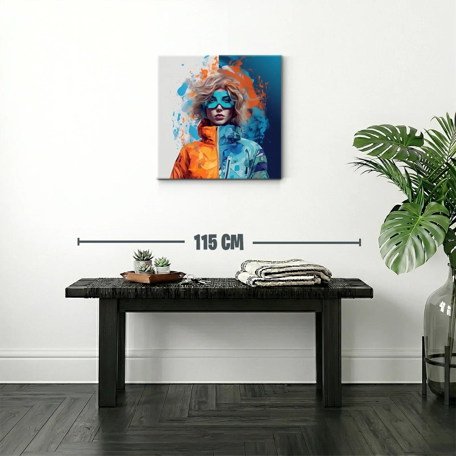 Retrato vibrante con contraste de azules y naranjas — miniatura 2