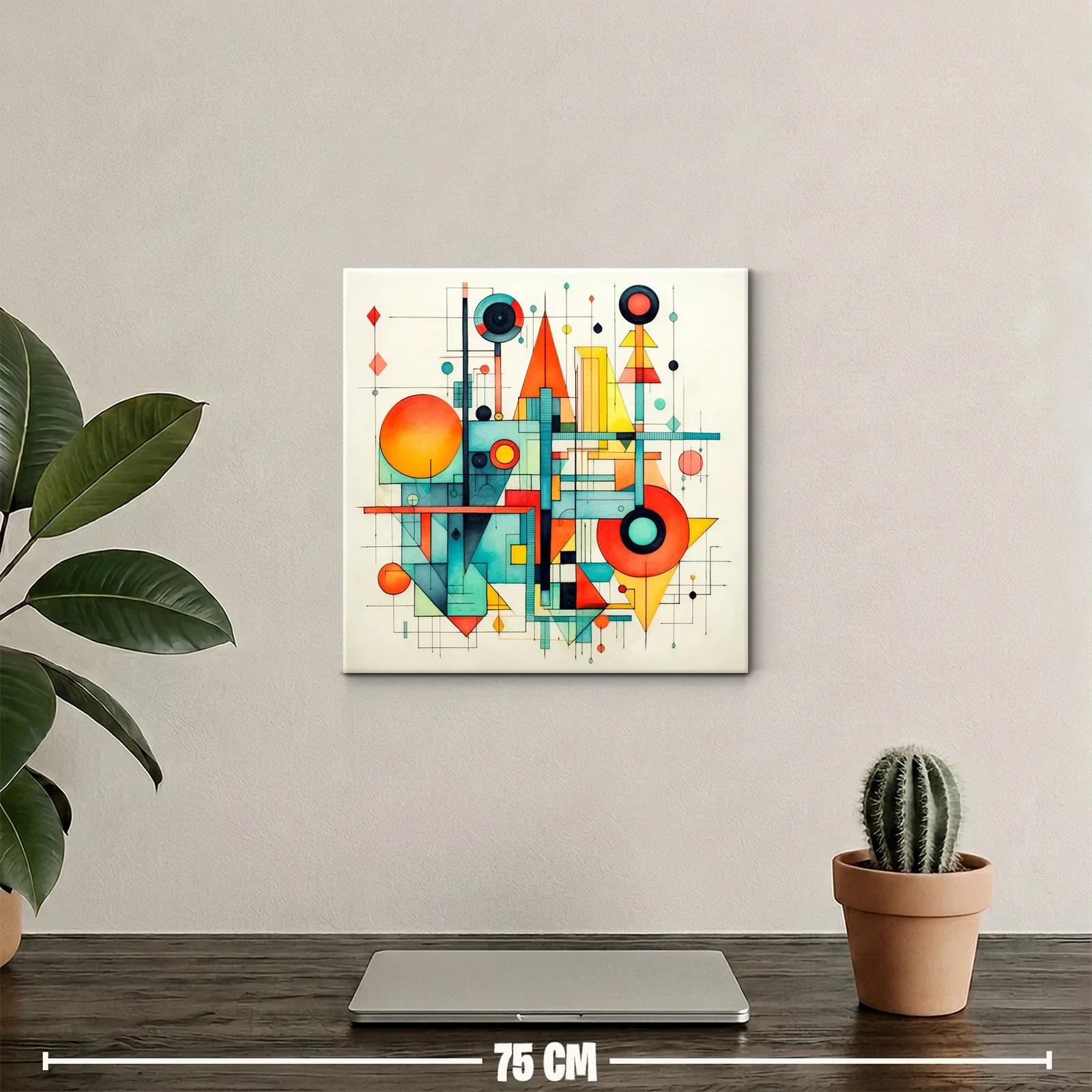 Composición geométrica vibrante con formas y líneas dinámicas — miniatura 2