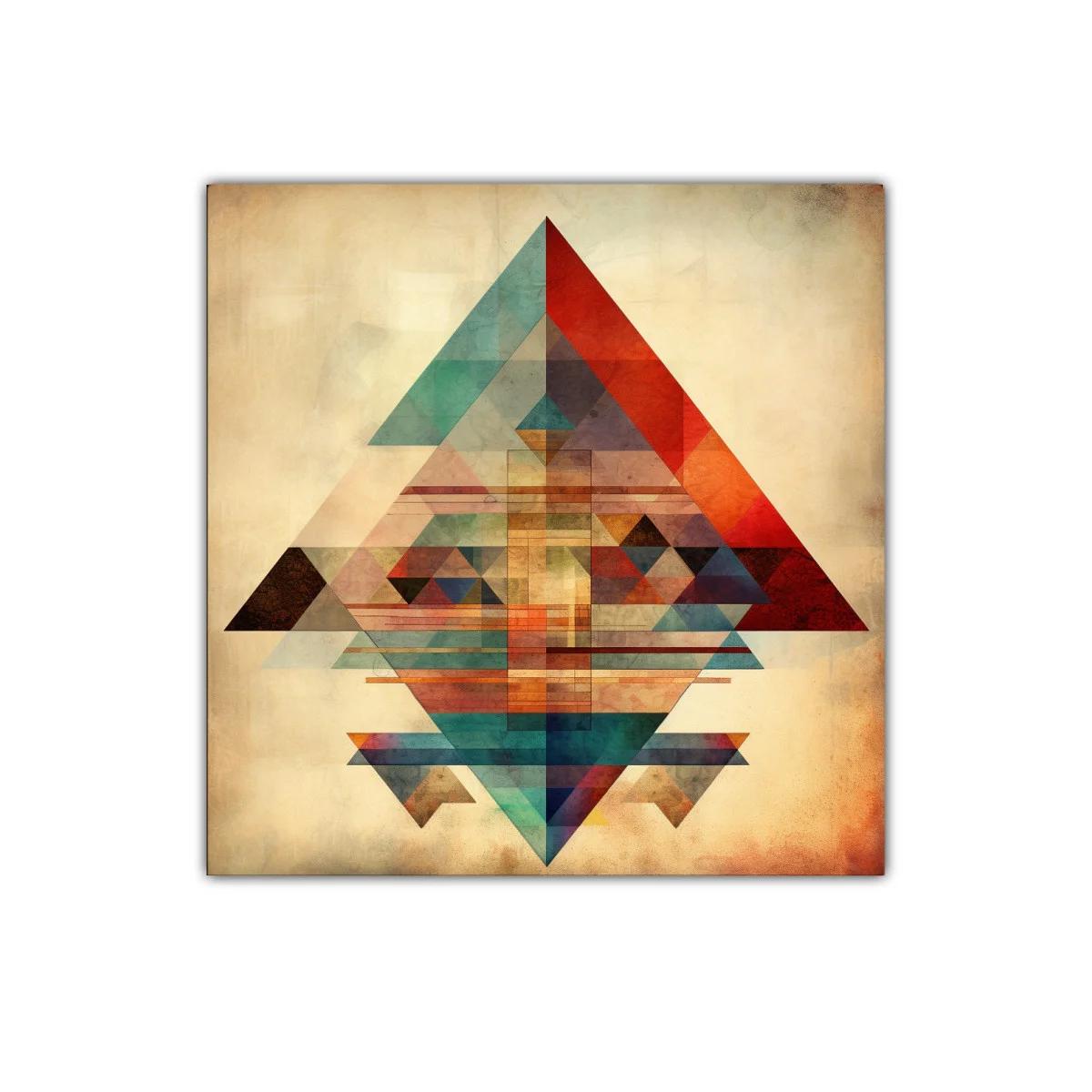 Composición geométrica en tonos cálidos y fríos — imagen principal