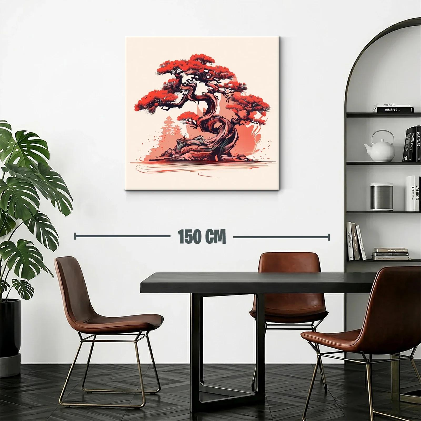 Árbol bonsái con vibrantes tonos rojos y negros — miniatura 2