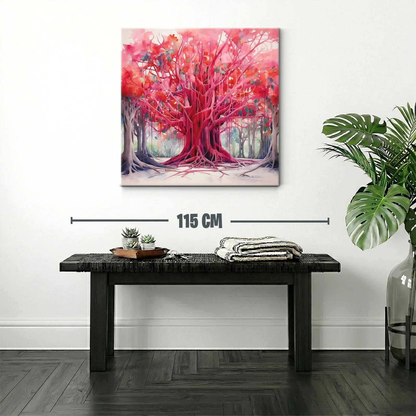 Impresionante árbol rojo en un bosque vibrante — miniatura 2