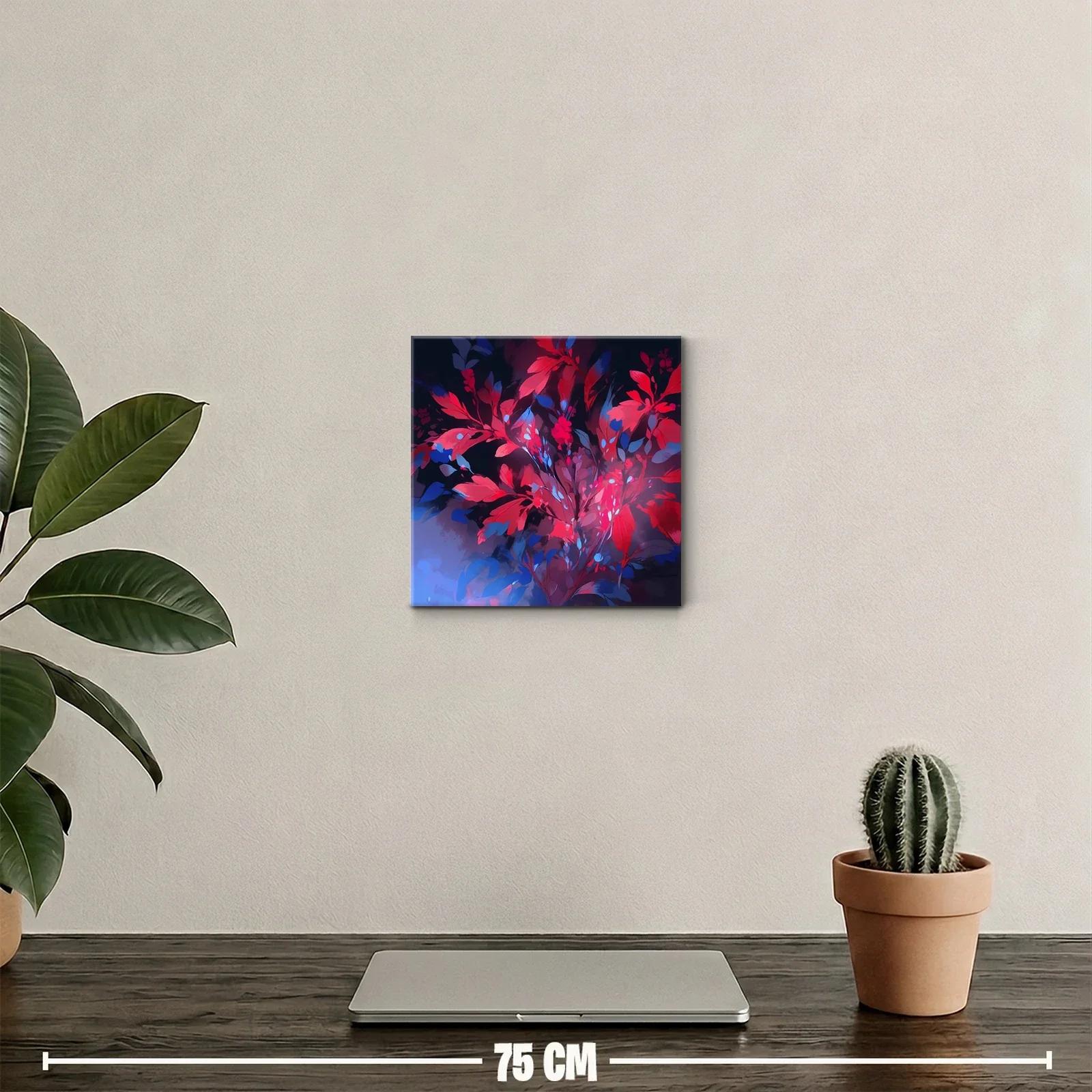 Cuadro decorativo con atrevidas flores rojas y azules — miniatura 2