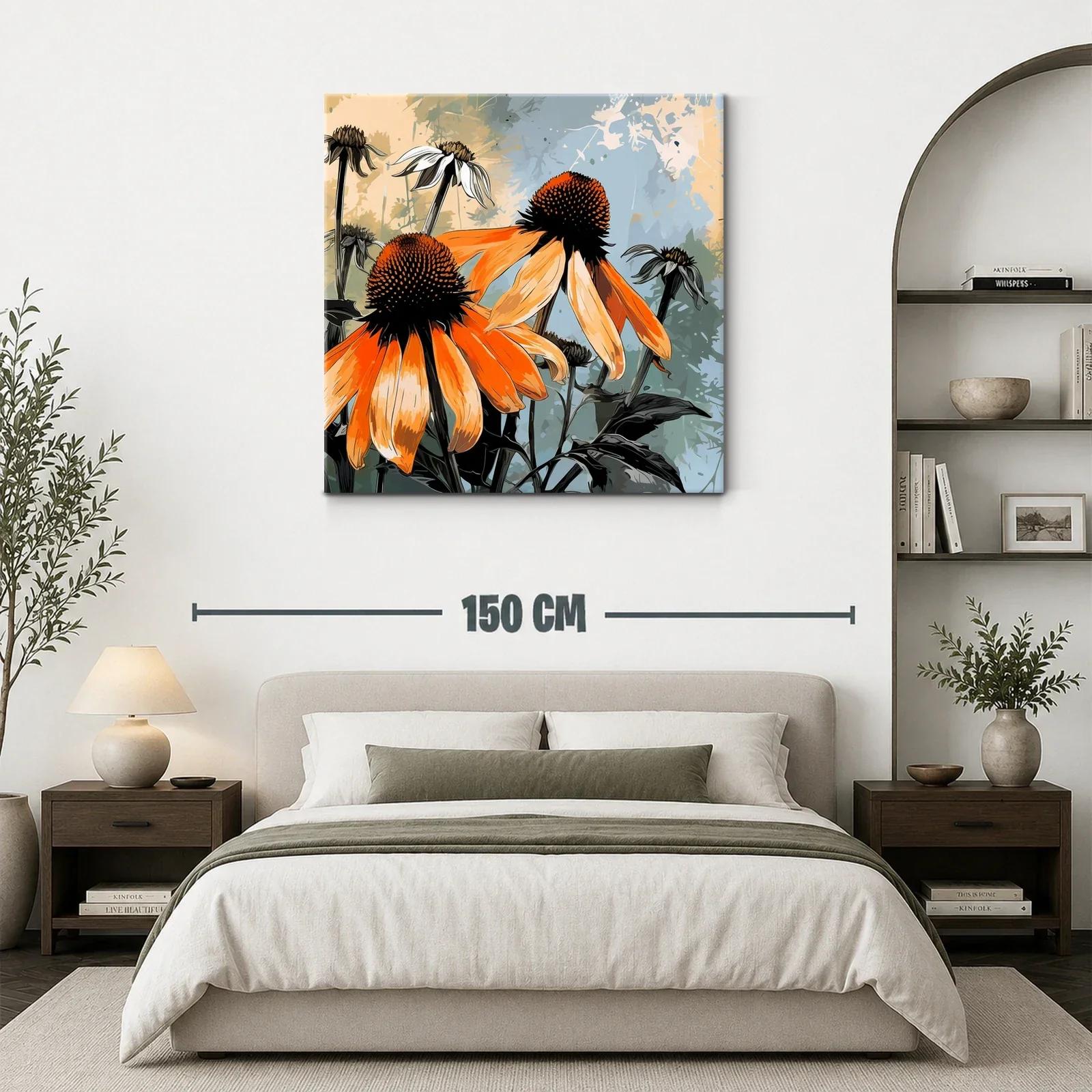 Flores vibrantes con tonos naranja y fondo sereno — miniatura 3