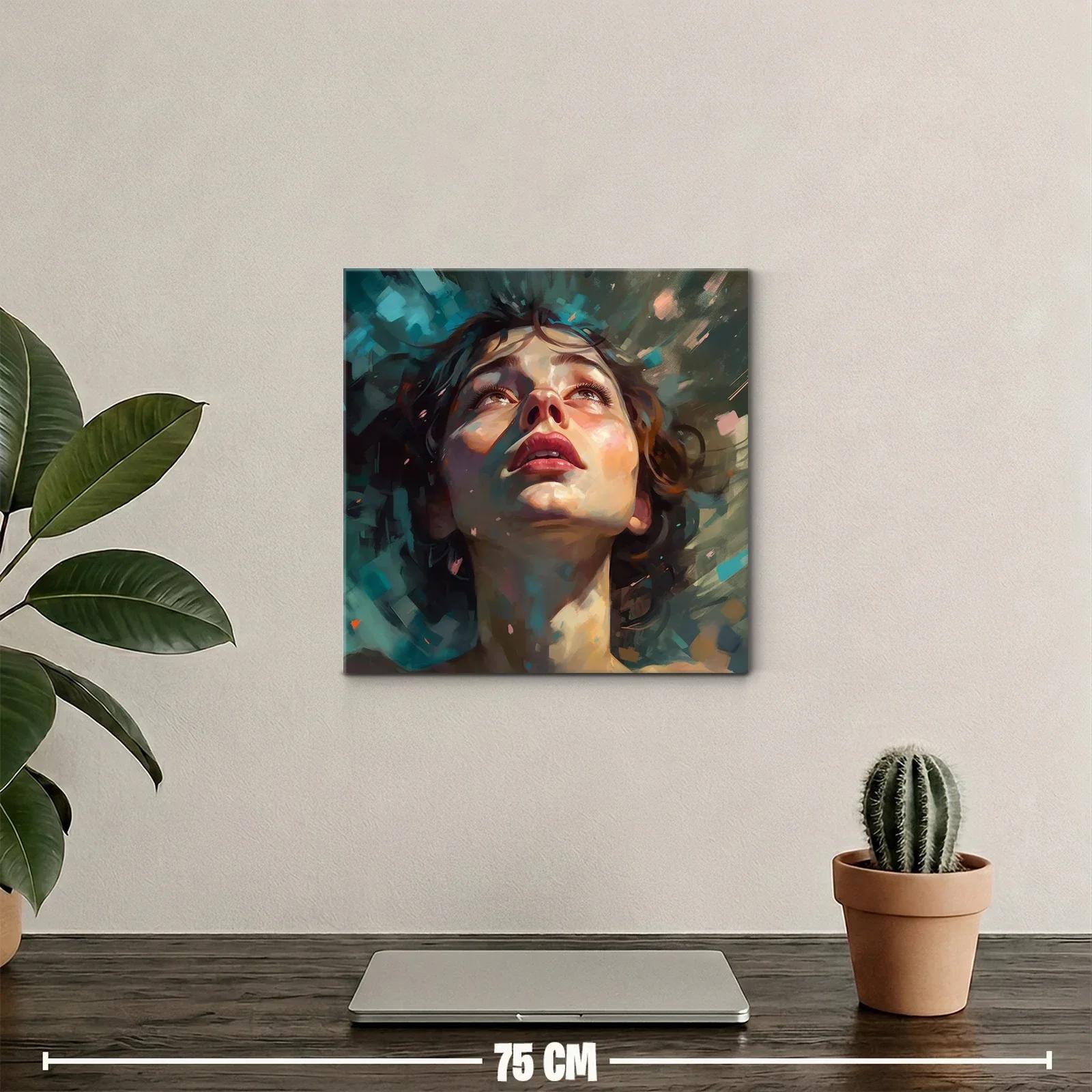 Retrato expresivo de mujer mirando hacia el cielo — miniatura 2
