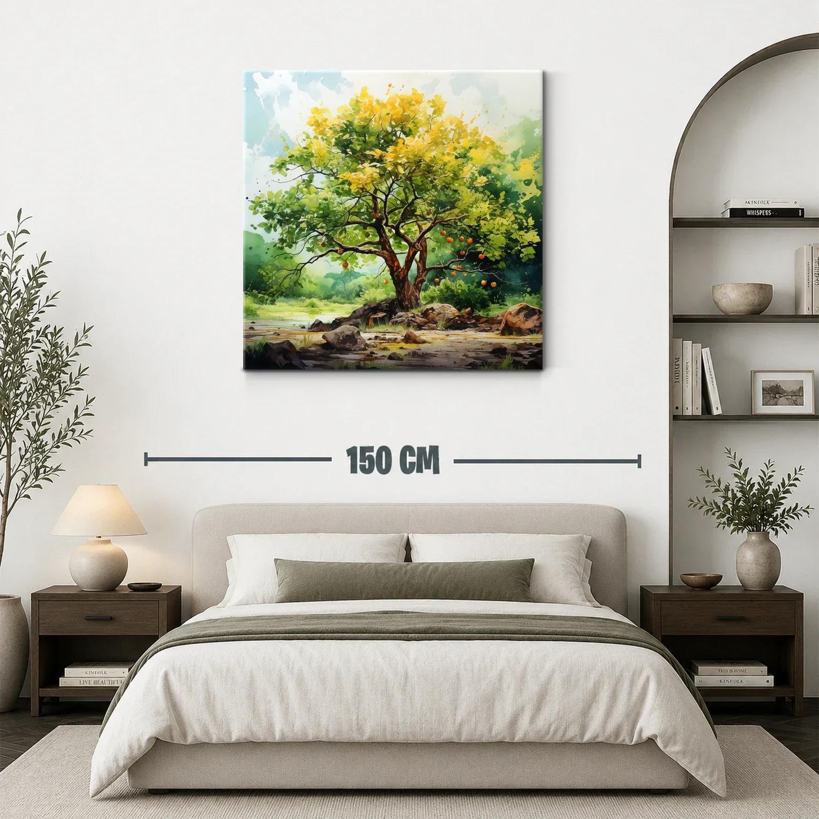 Árbol frutal lleno de vida en paisaje natural sereno — miniatura 3