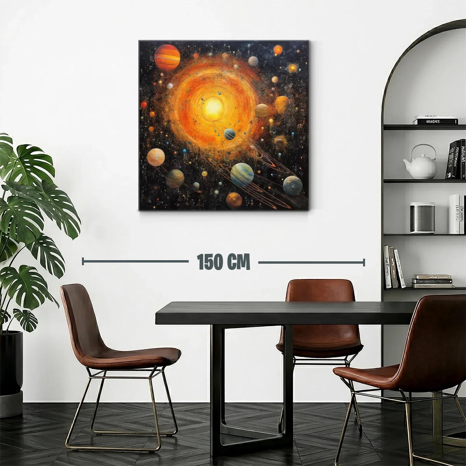 Cuadro Galaxia Vibrante con Planetas y Sol Radiante — miniatura 2