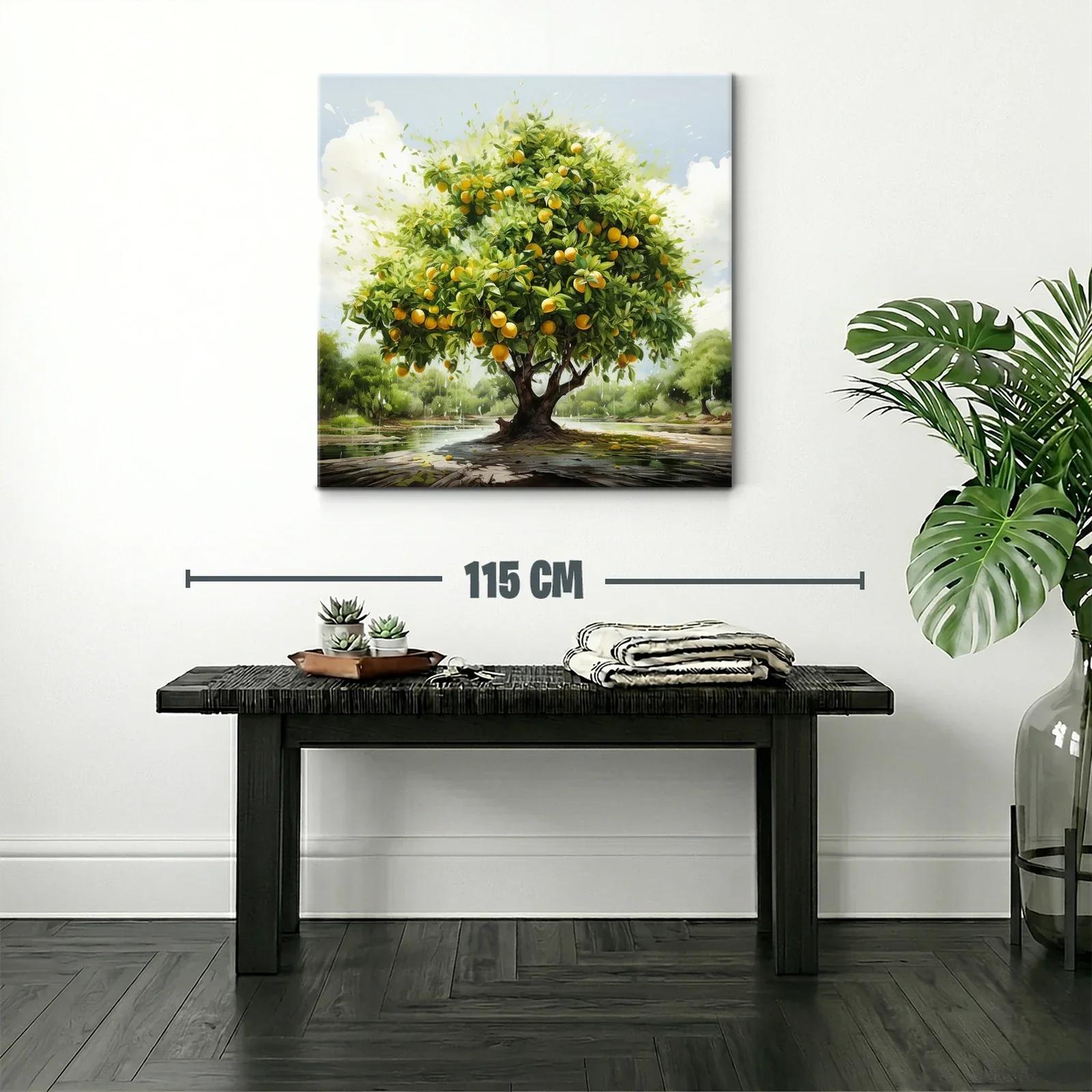 Árbol de naranjas vibrante con paisaje natural sereno — miniatura 2