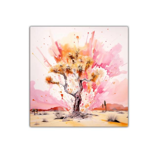 Árbol desértico con explosión de colores cálidos