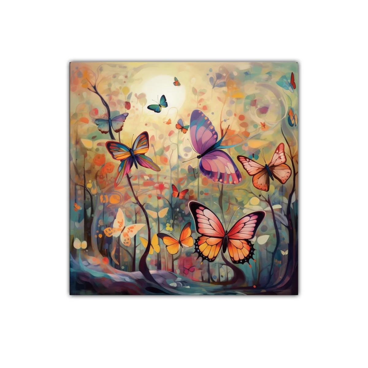 Mariposas coloridas en paisaje mágico de ensueño — imagen principal