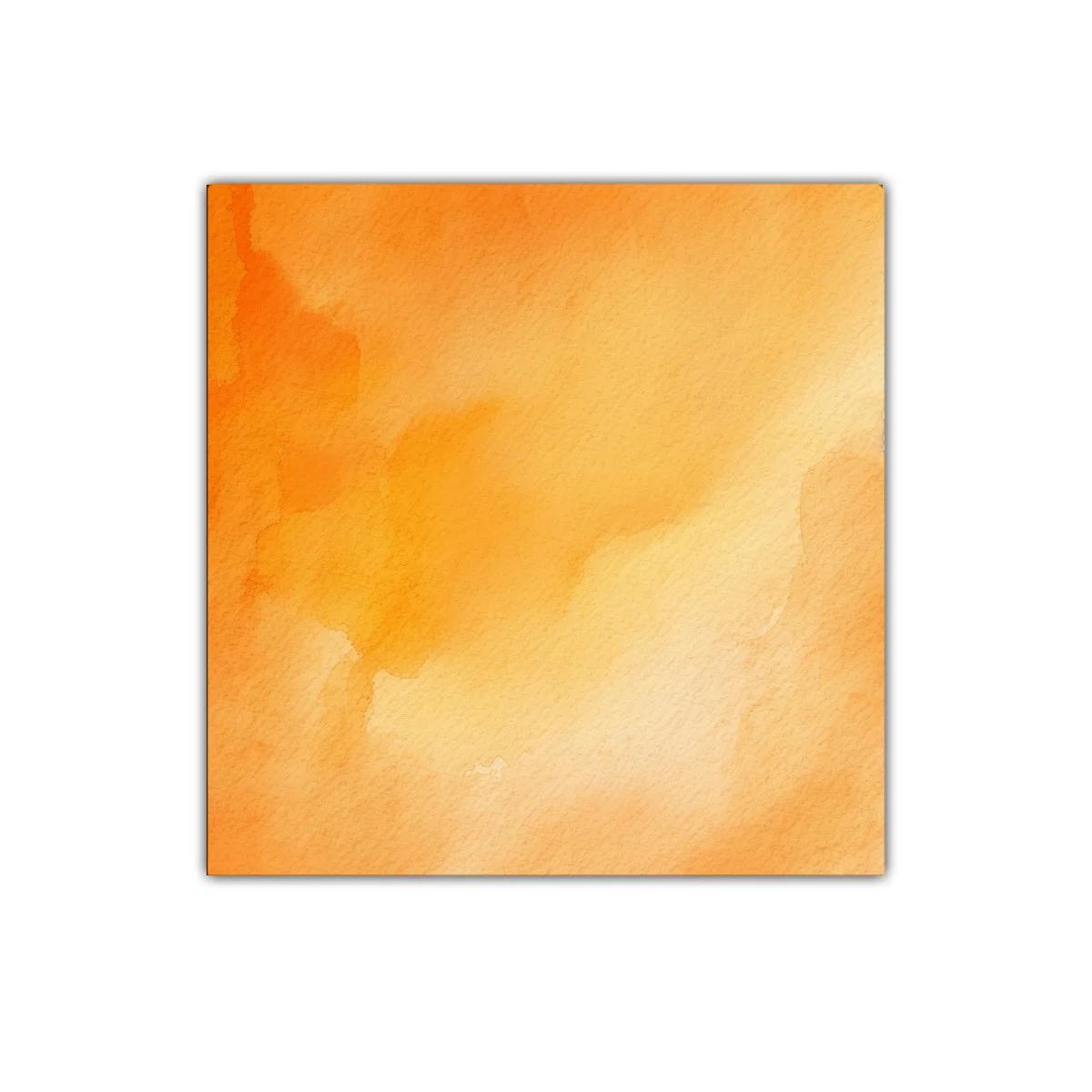 Cuadro abstracto con tonos cálidos en naranja y amarillo