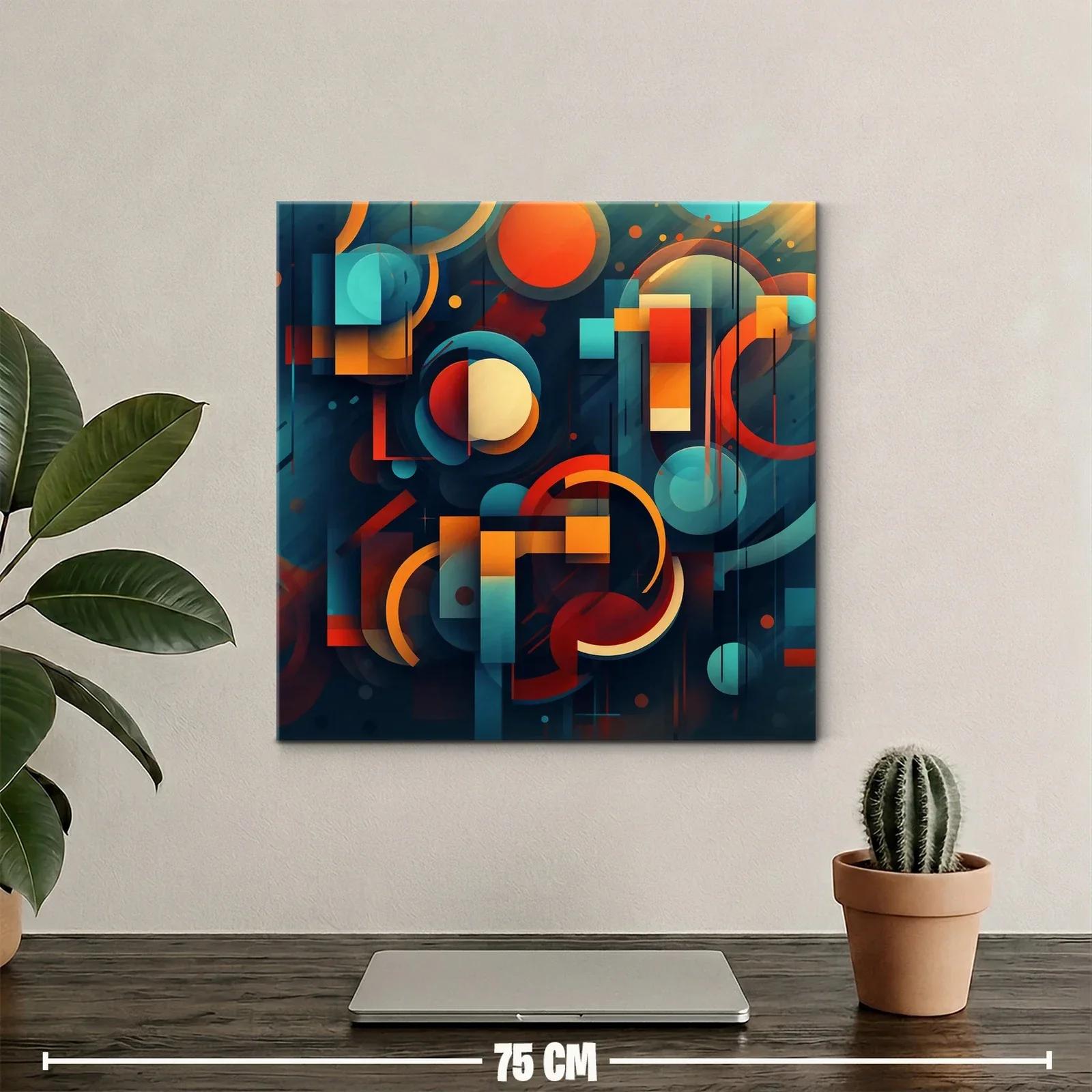 Composición geométrica en tonos cálidos y fríos contrastantes — miniatura 2