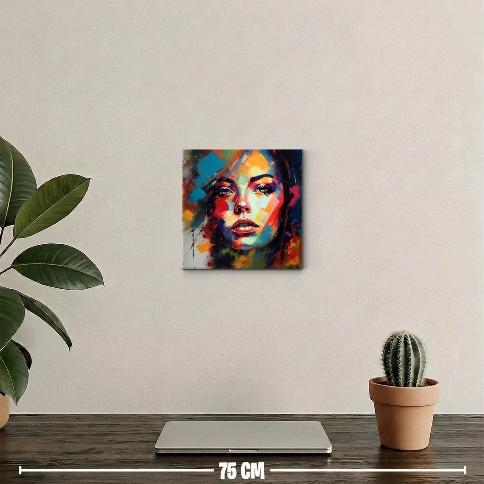 Retrato vibrante de mujer entre bloques de color — miniatura 2