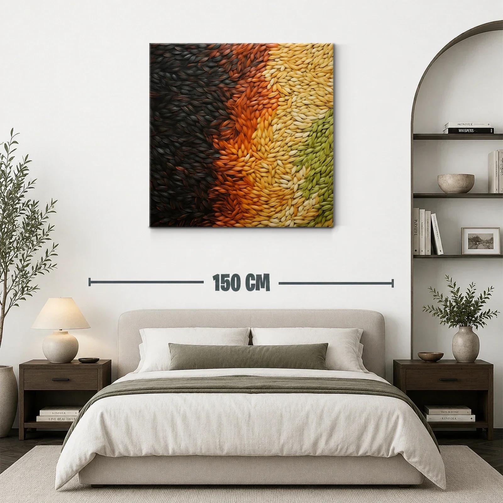 Cuadro abstracto con texturas orgánicas en tonos cálidos — miniatura 3