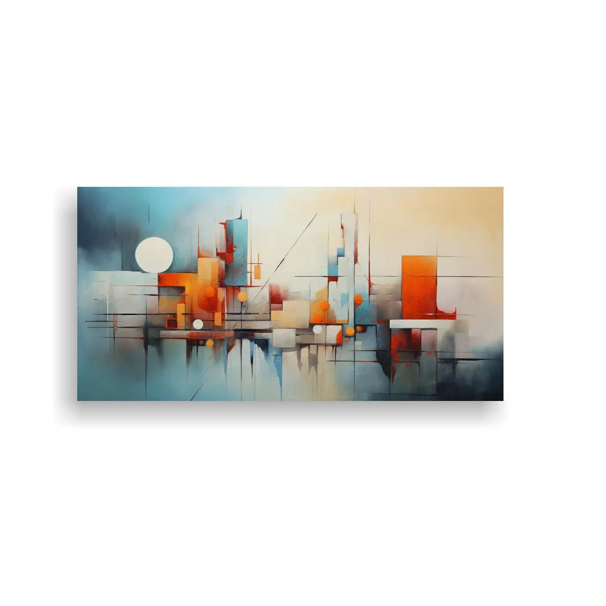 Cuadro skyline abstracto con rectángulos superpuestos