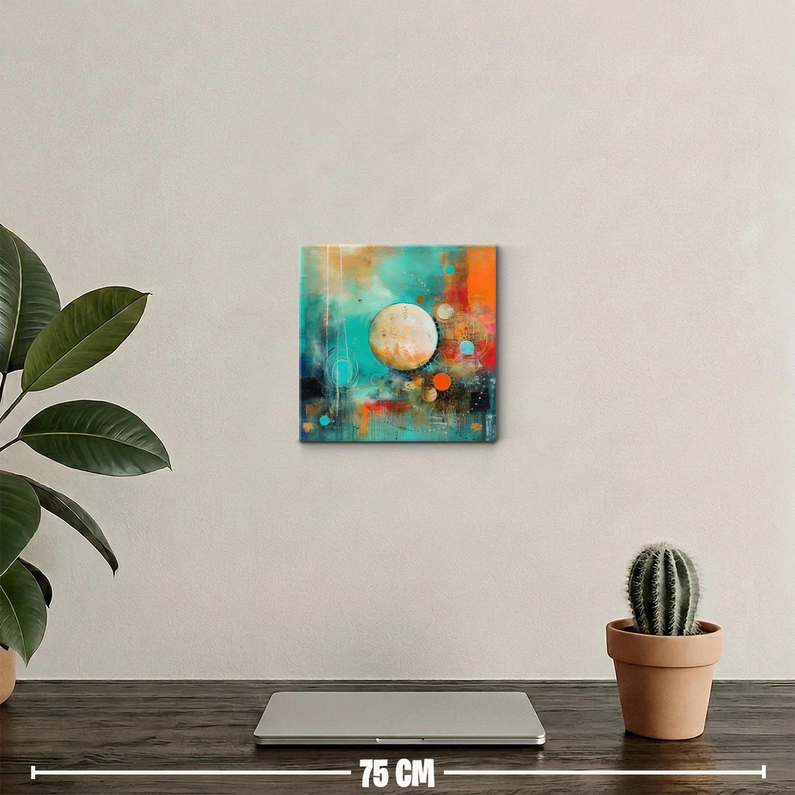 Composición abstracta con formas circulares y colores vibrantes — miniatura 2