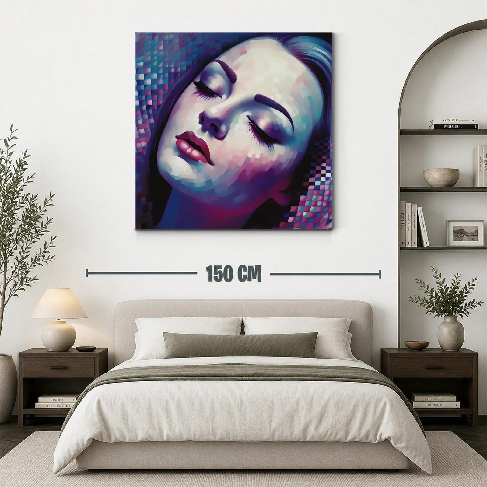 Rostro femenino en tonos violetas y azules suaves — miniatura 3