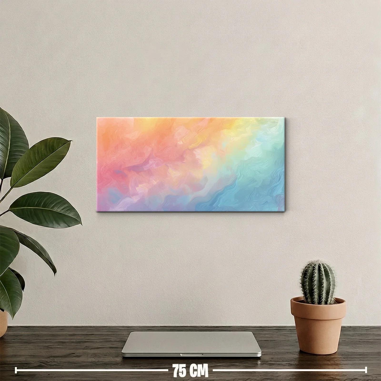 Cuadro nubes de colores pastel con textura suave — miniatura 2