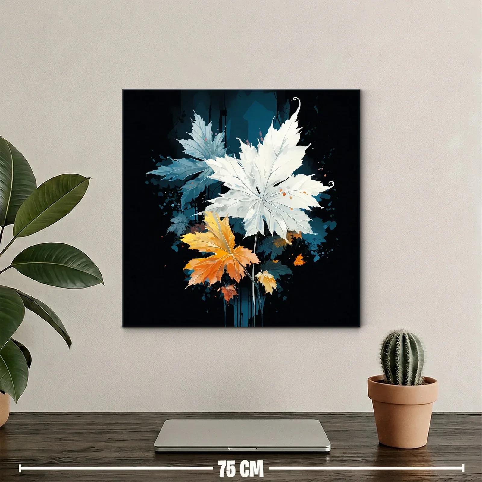 Composición artística de hojas en tonos blanco y naranja — miniatura 2