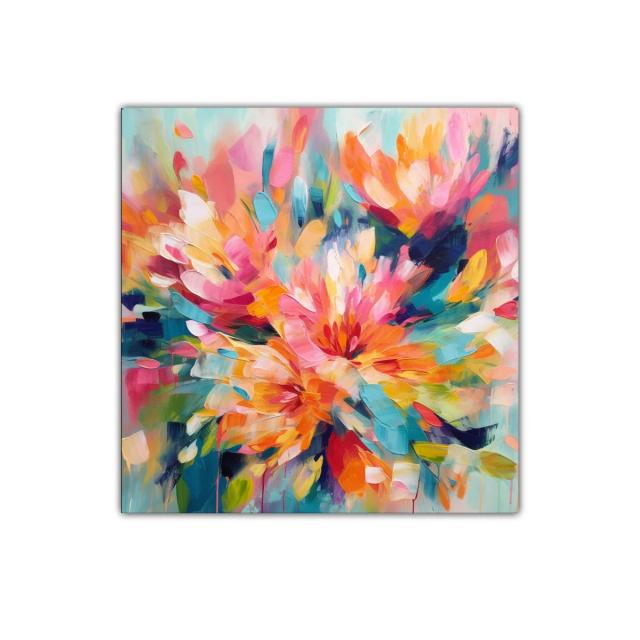 Cuadro decorativo de flores vibrantes y coloridas