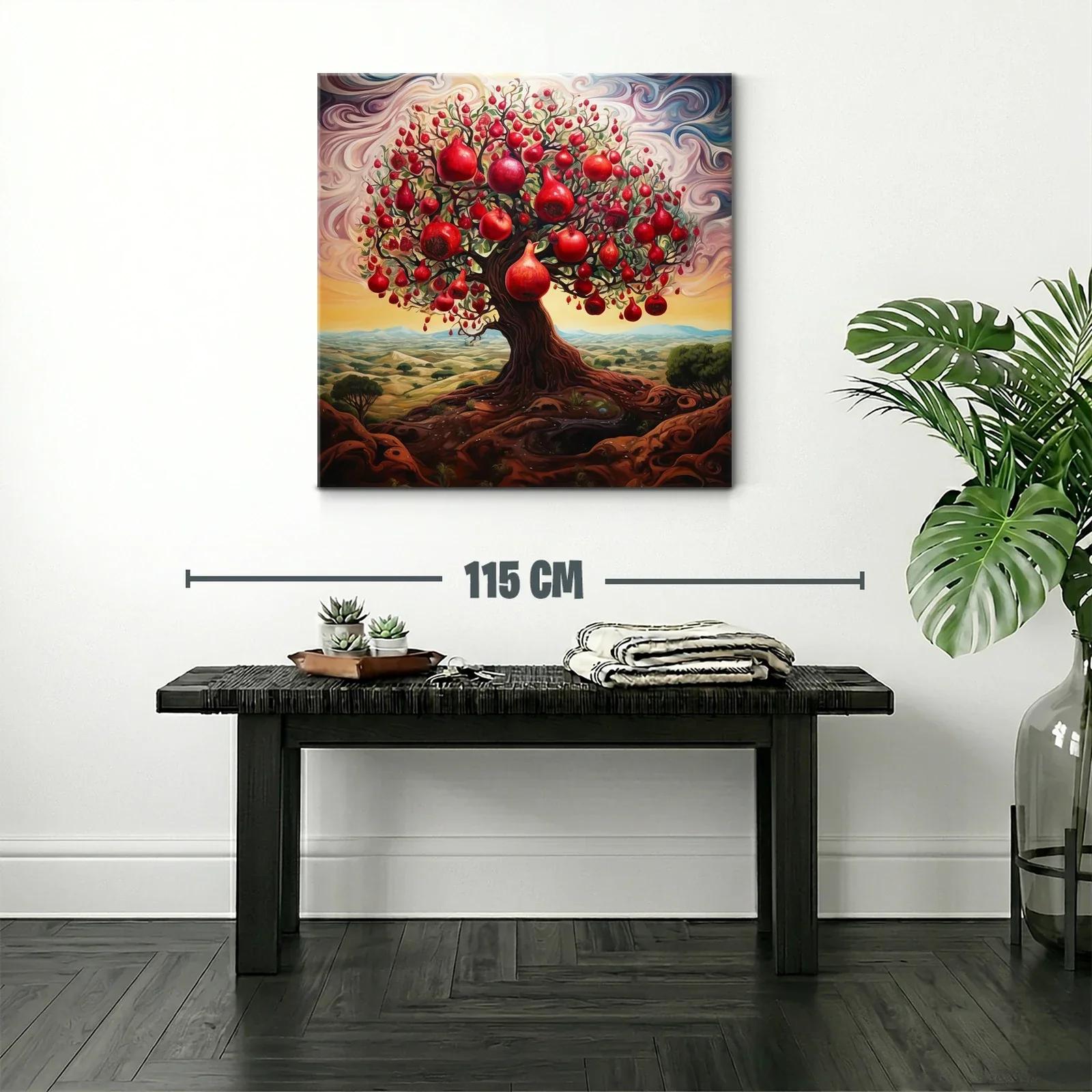 Árbol de granadas con raíces entrelazadas y cielo vibrante — miniatura 2