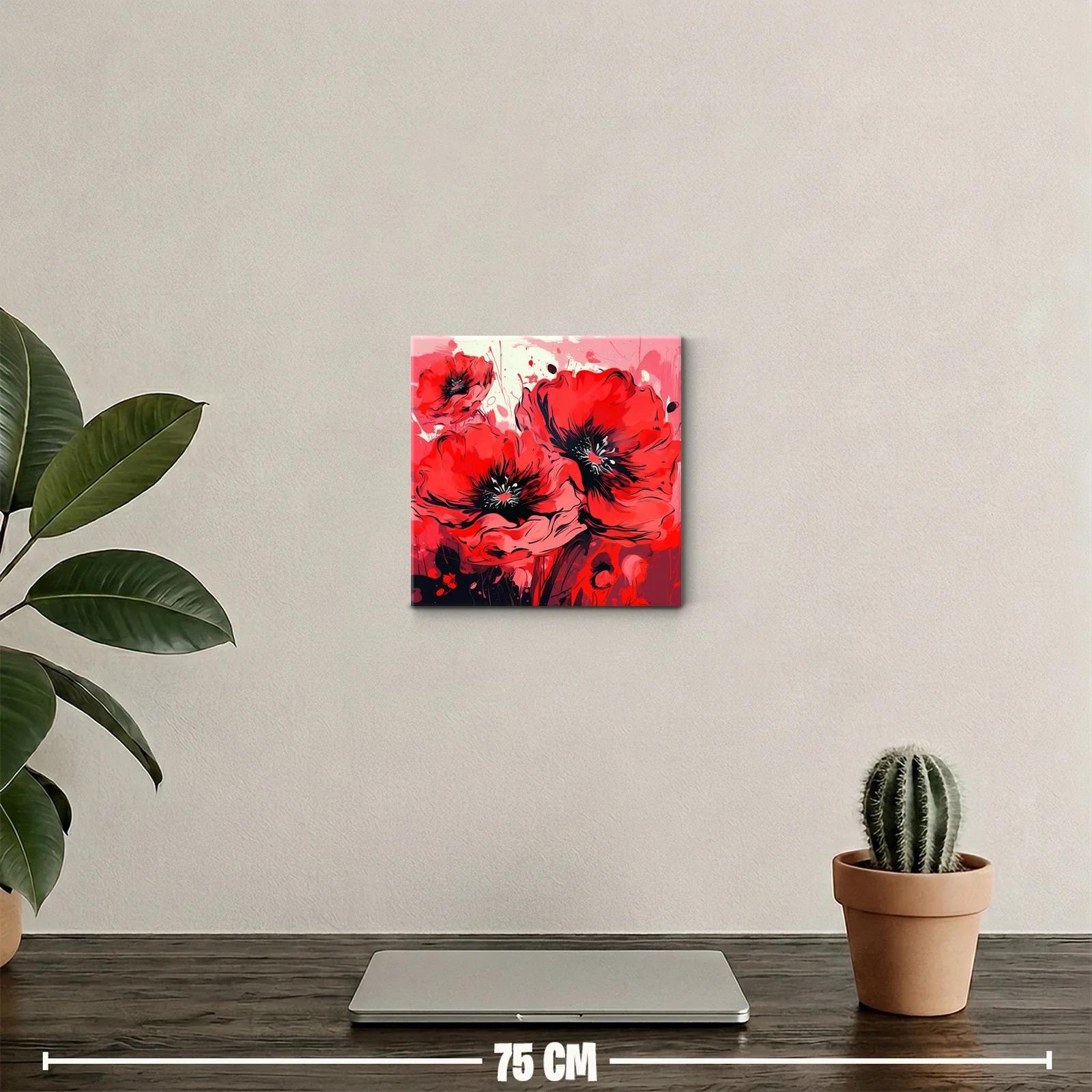 Vibrante composición de amapolas rojas con contrastes intensos — miniatura 2