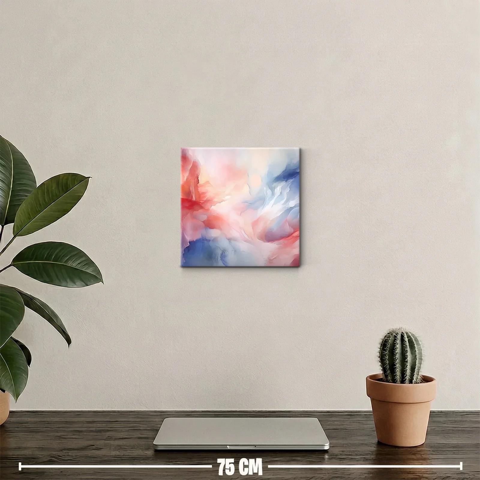 Cuadro abstracto con tonos suaves y vibrantes para decorar — miniatura 2