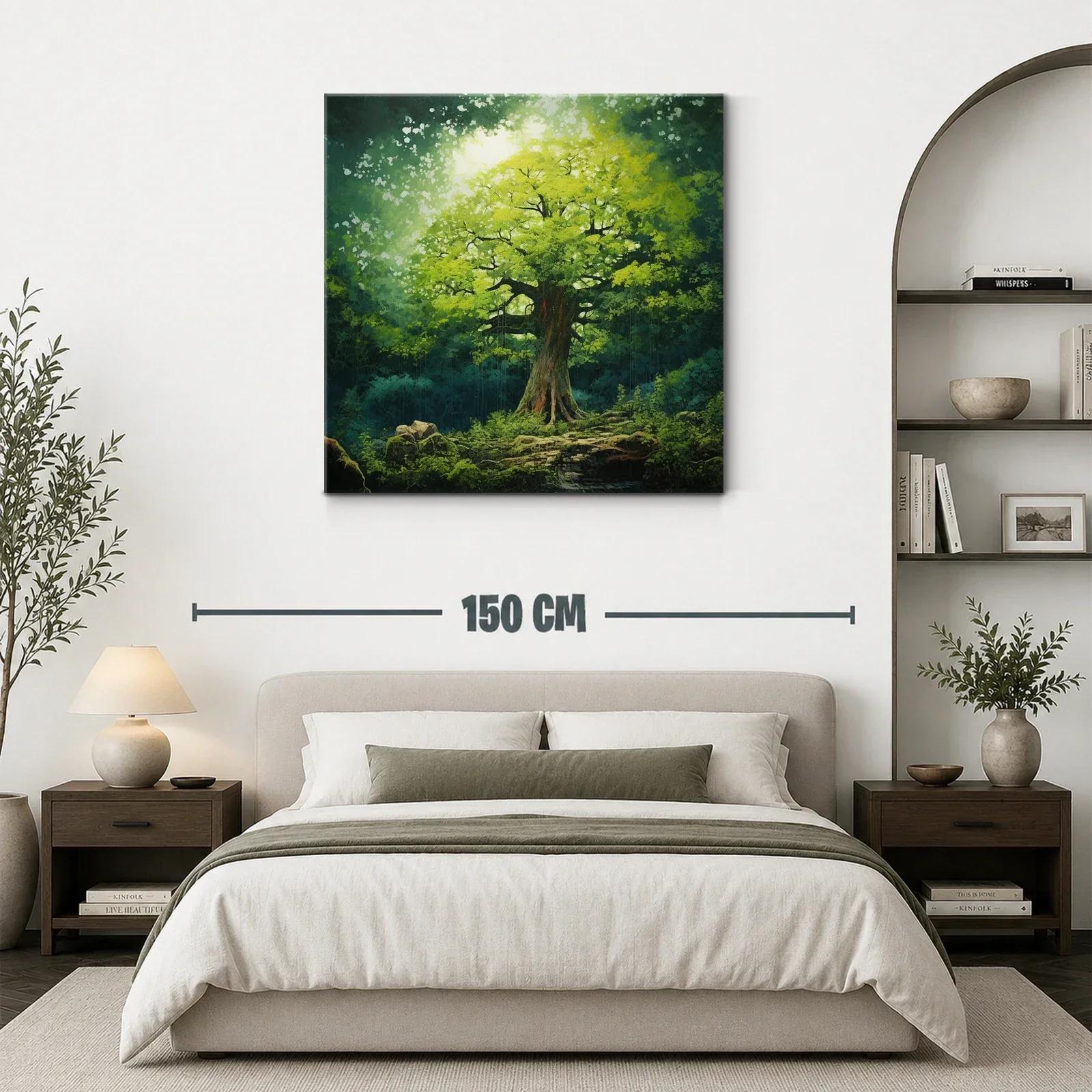 Árbol iluminado en un bosque tranquilo y encantador — miniatura 3