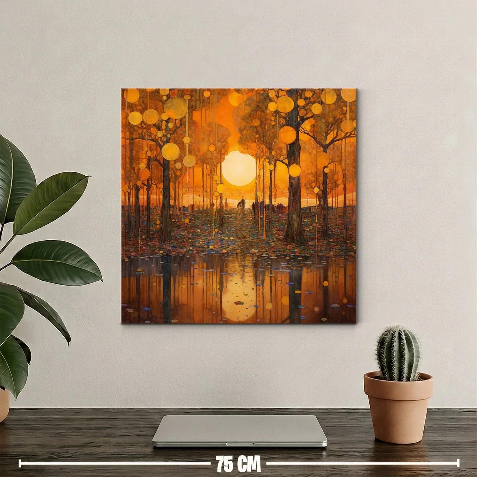 Atardecer dorado entre árboles y reflejos mágicos — miniatura 2