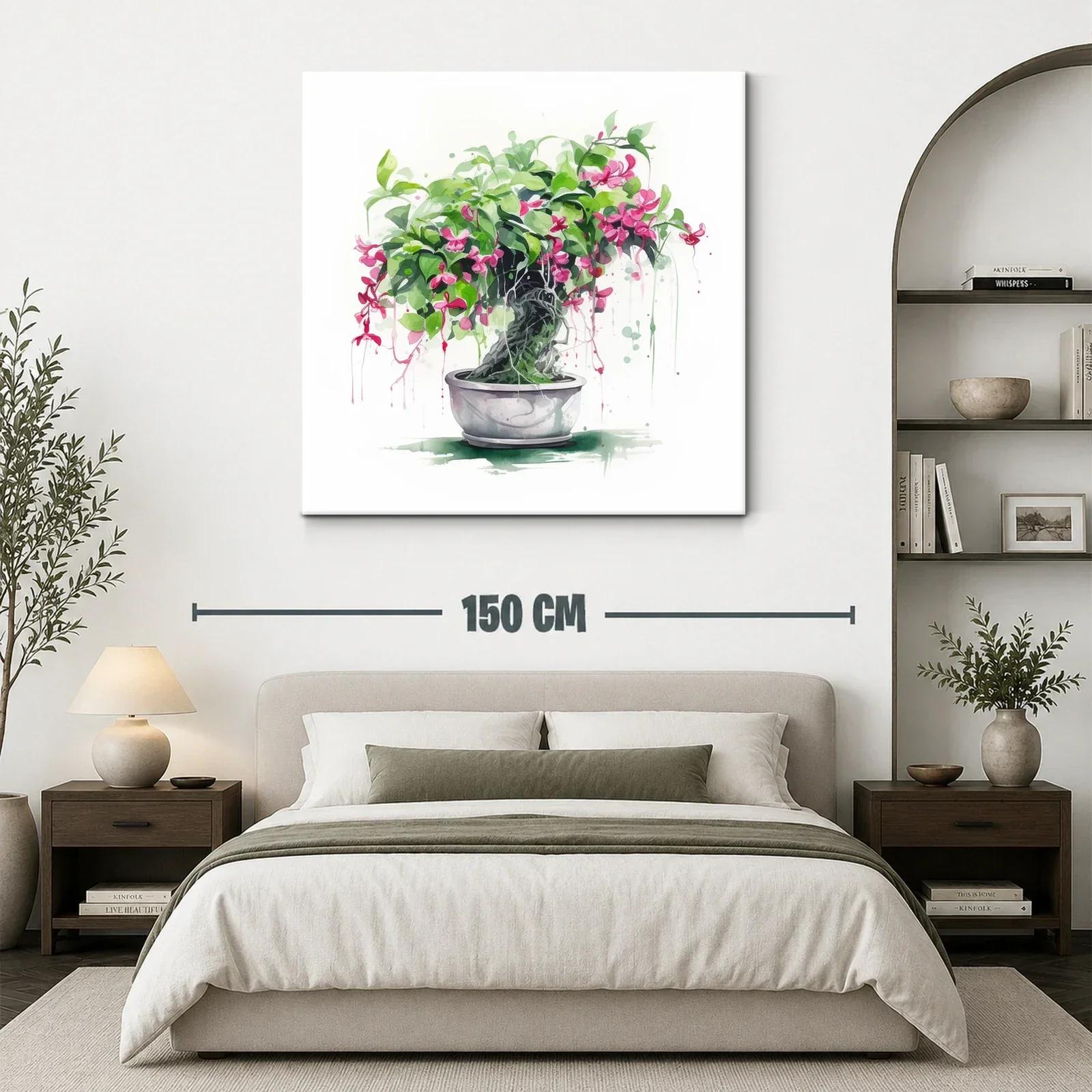 Bonsái con flores rosas y follaje exuberante — miniatura 3