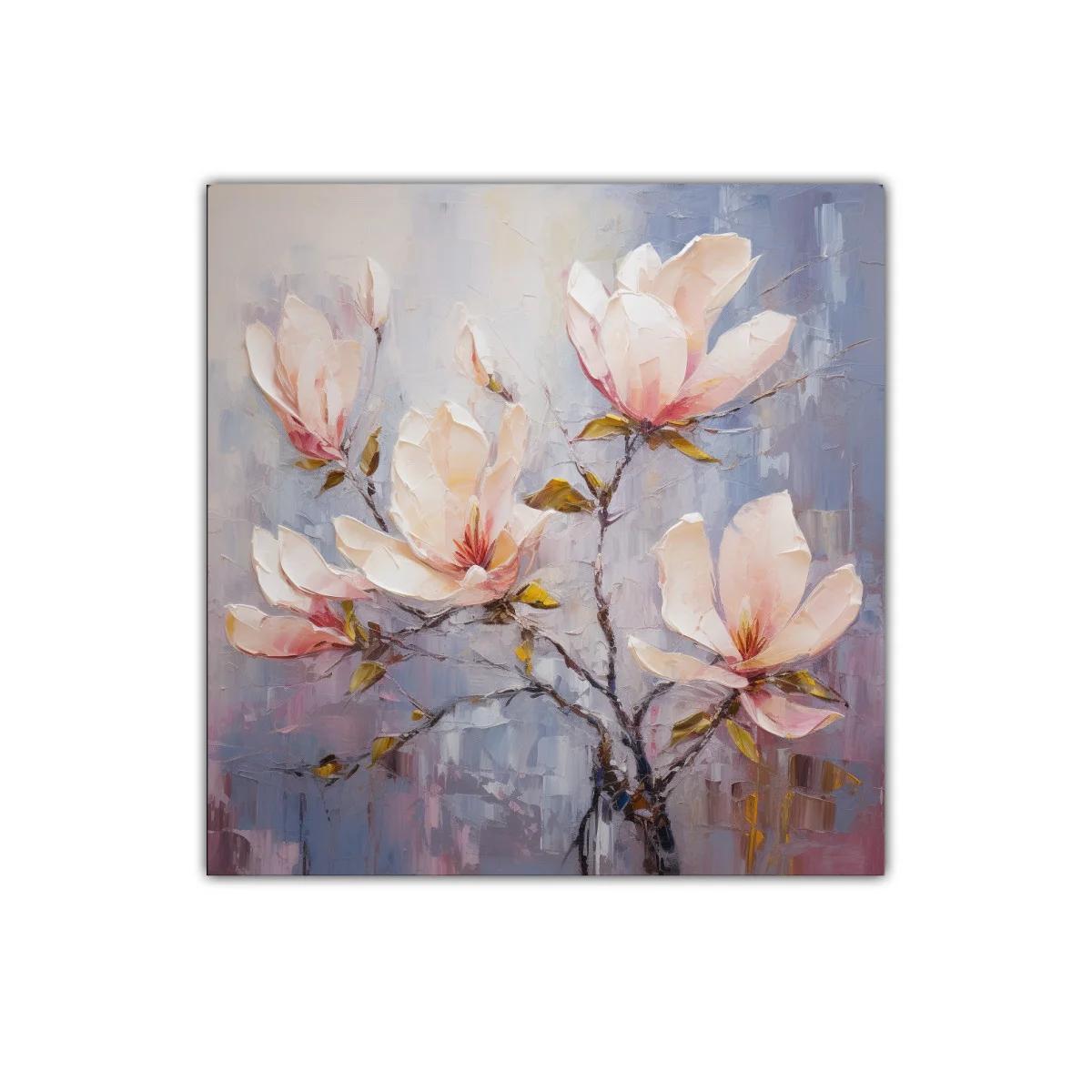 Cuadro con delicadas flores en tonos pastel cálidos — imagen principal