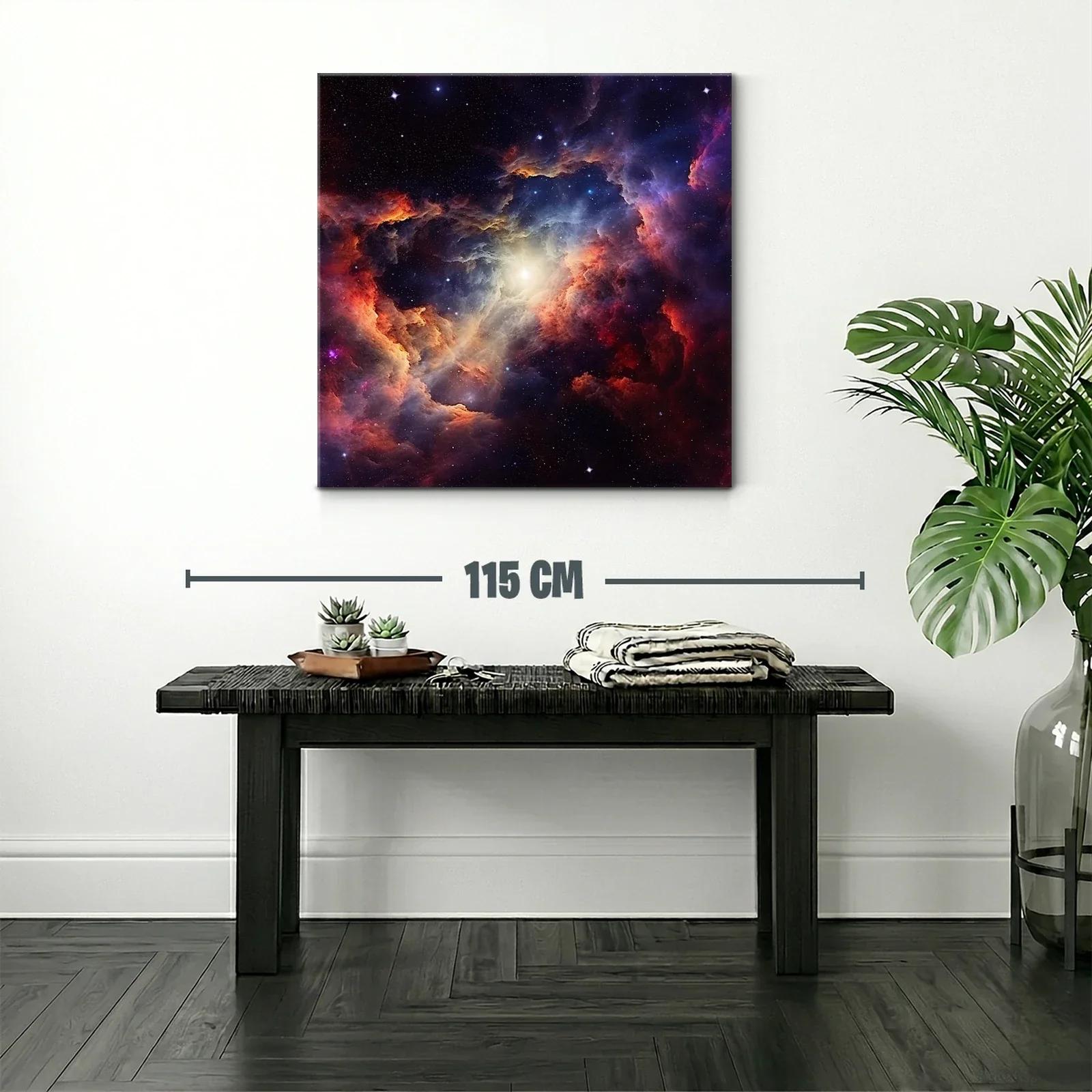 Cuadro nebulosa cósmica con vibrantes tonos cálidos y fríos — miniatura 2