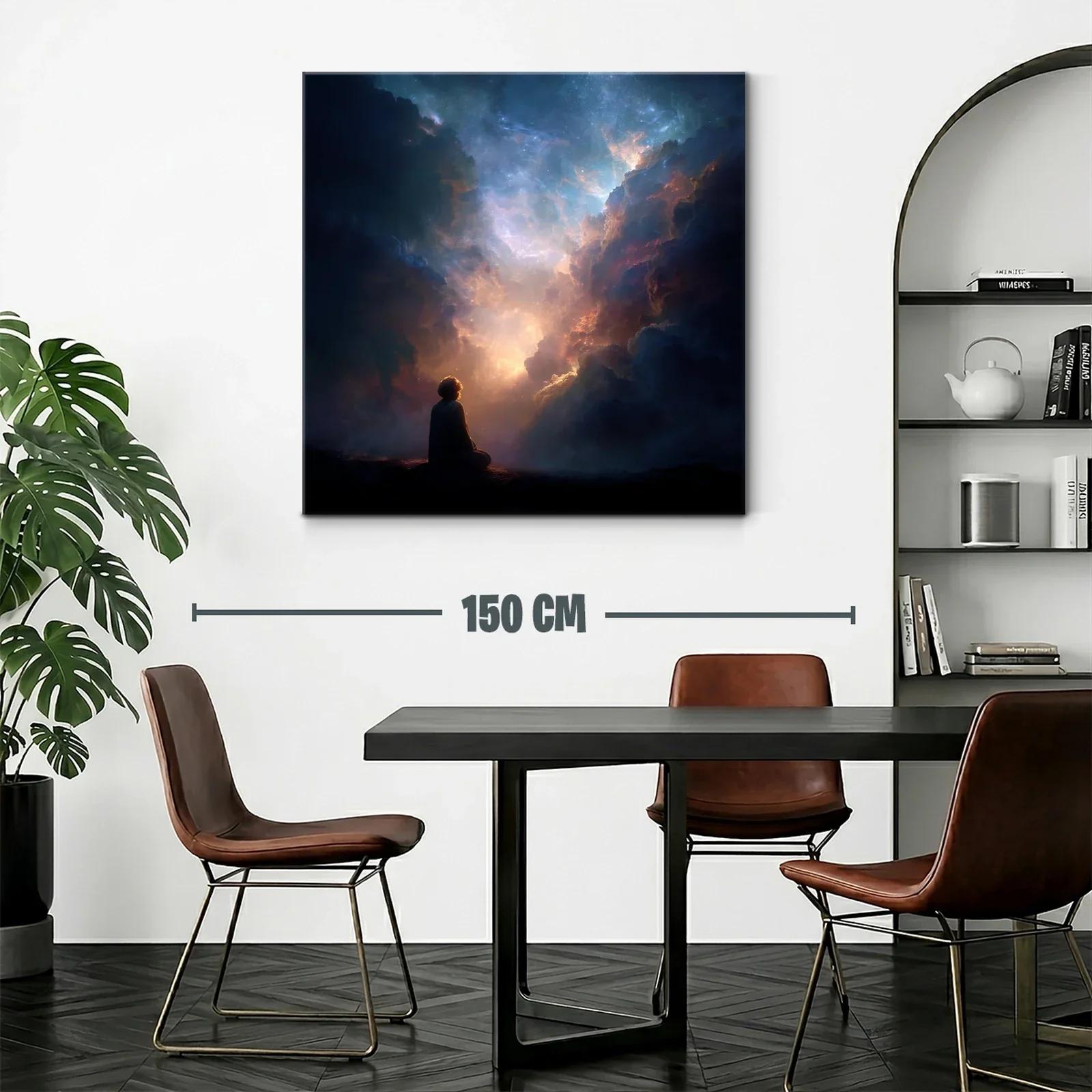 Meditación bajo un cielo estrellado lleno de luz celestial — miniatura 2