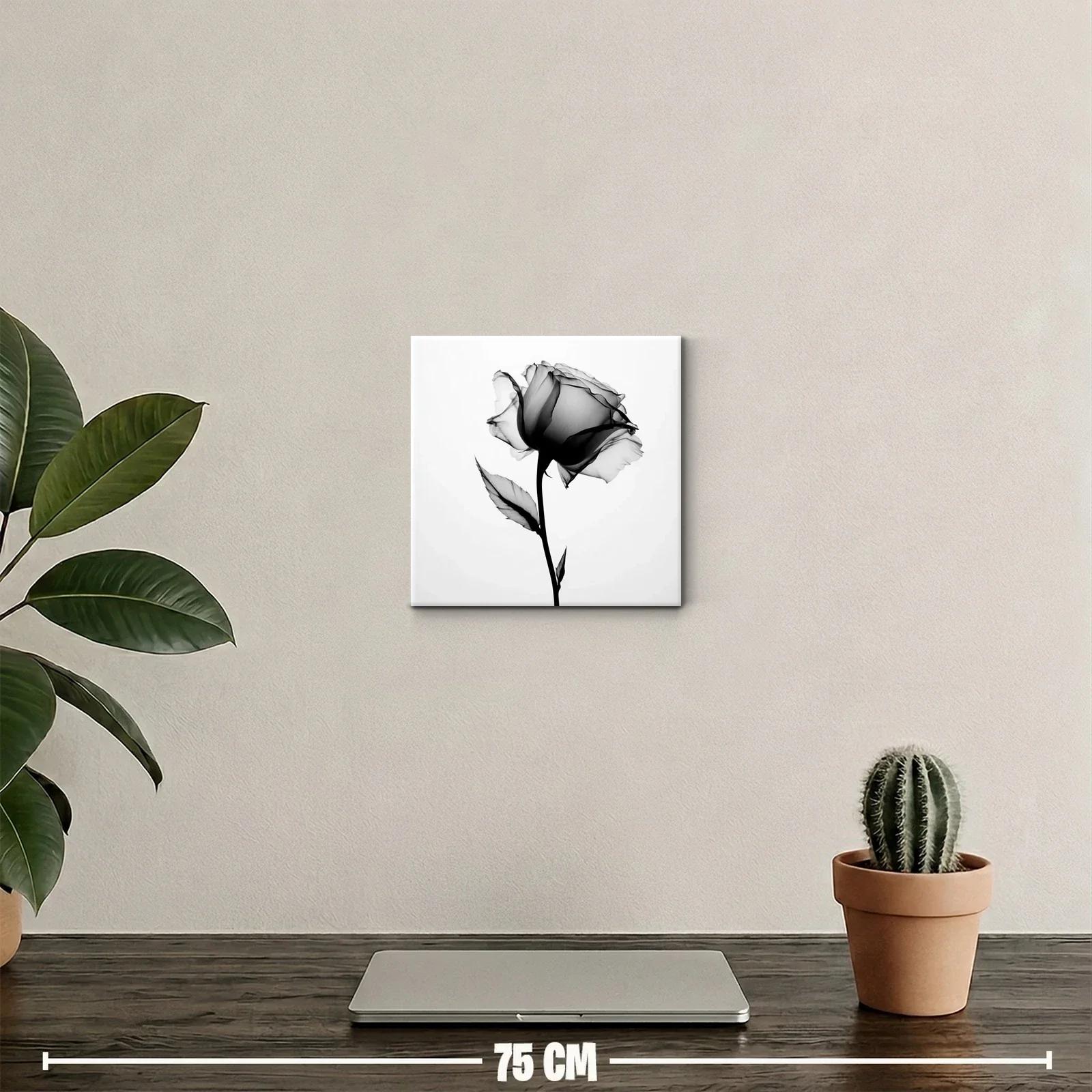 Elegante rosa en estilo minimalista en blanco y negro — miniatura 2