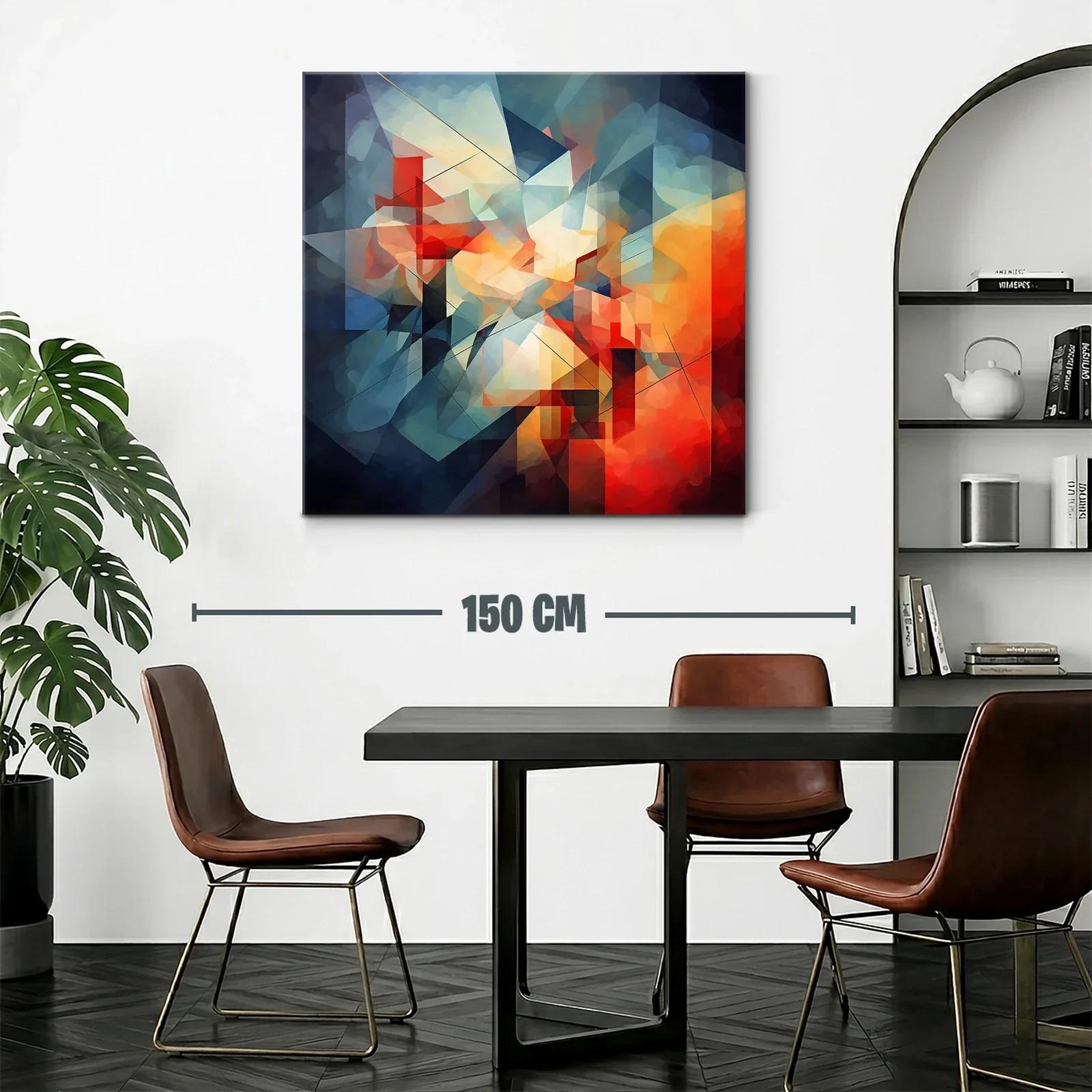 Composición abstracta con tonos cálidos y fríos vibrantes — miniatura 2